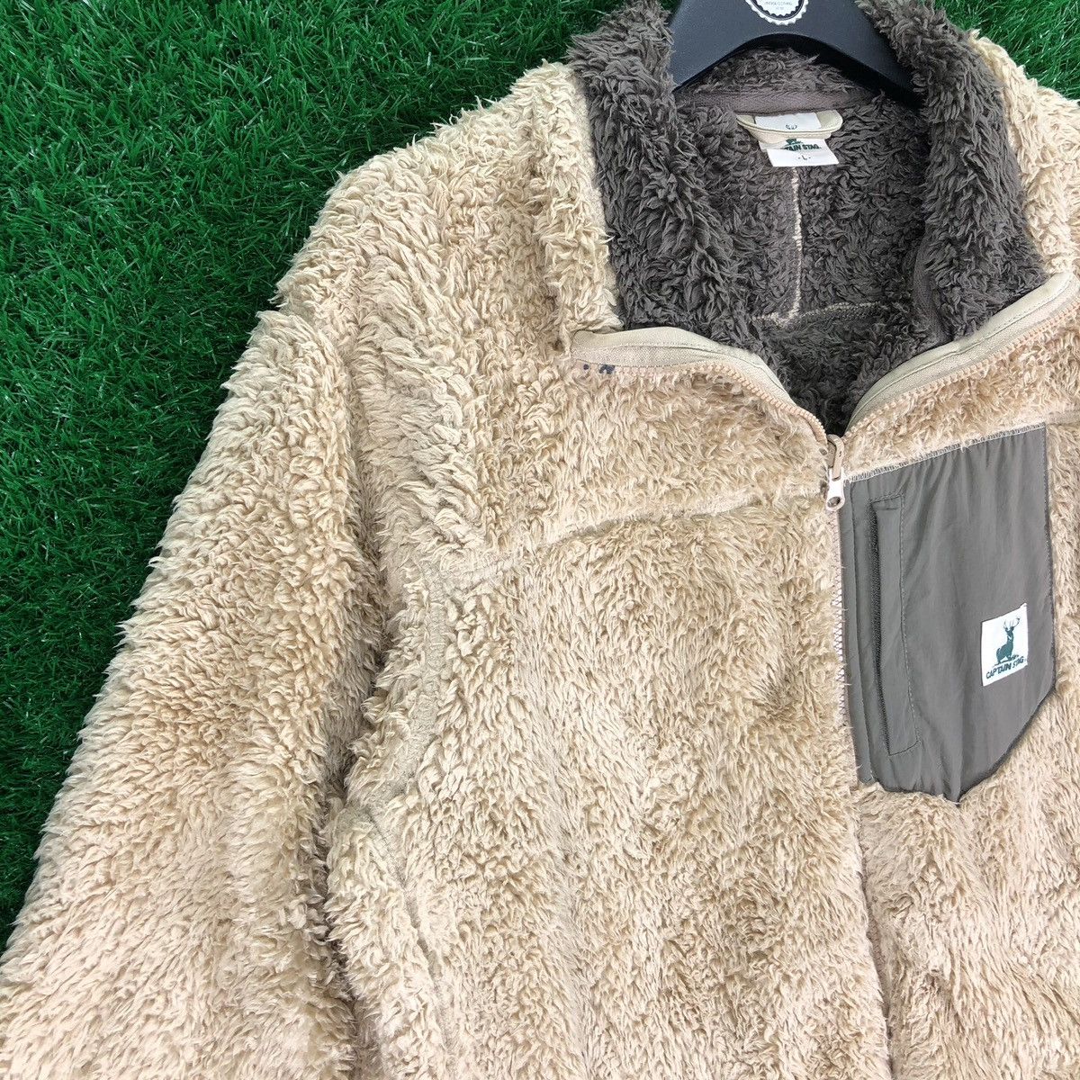 Japanese Brand Vintage Captain Stag Bulky Fleece Sherpa Zipper Sweater Size US L / EU 52-54 / 3 - 2 Thumbnail