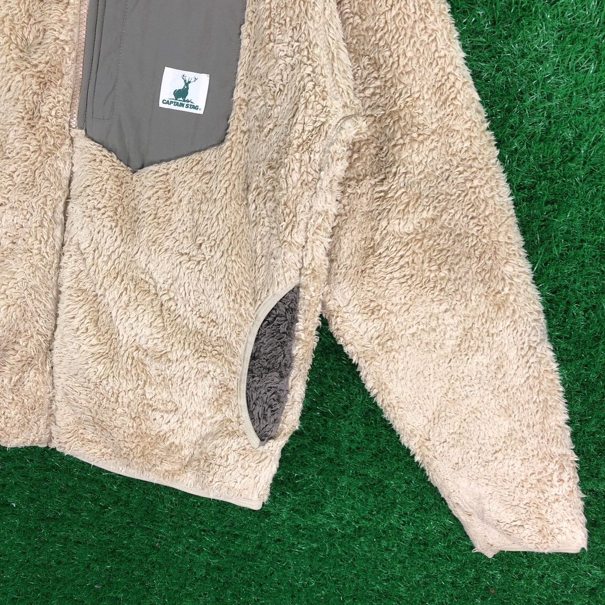 Japanese Brand Vintage Captain Stag Bulky Fleece Sherpa Zipper Sweater Size US L / EU 52-54 / 3 - 3 Thumbnail