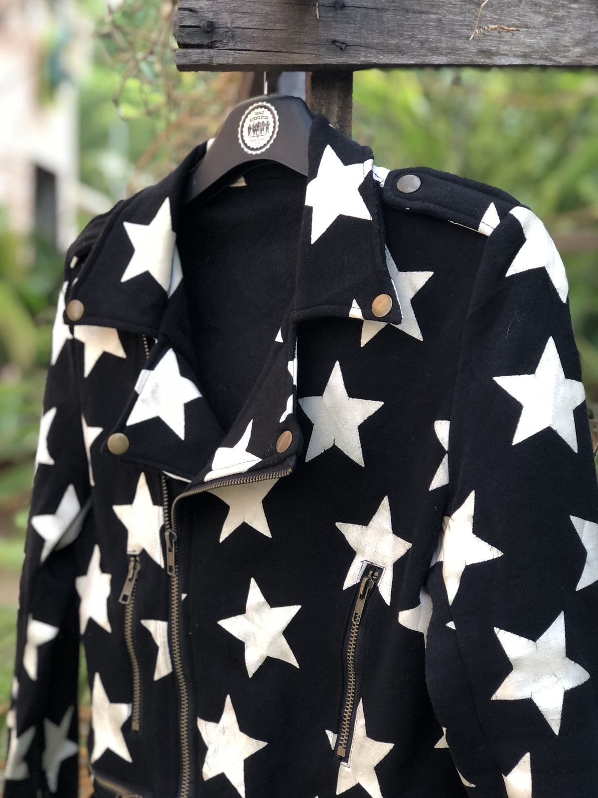 Indian Motorcycle Vintage Double Collar Jacket Fullprint Star Size XS / US 0-2 / IT 36-38 - 2 Thumbnail