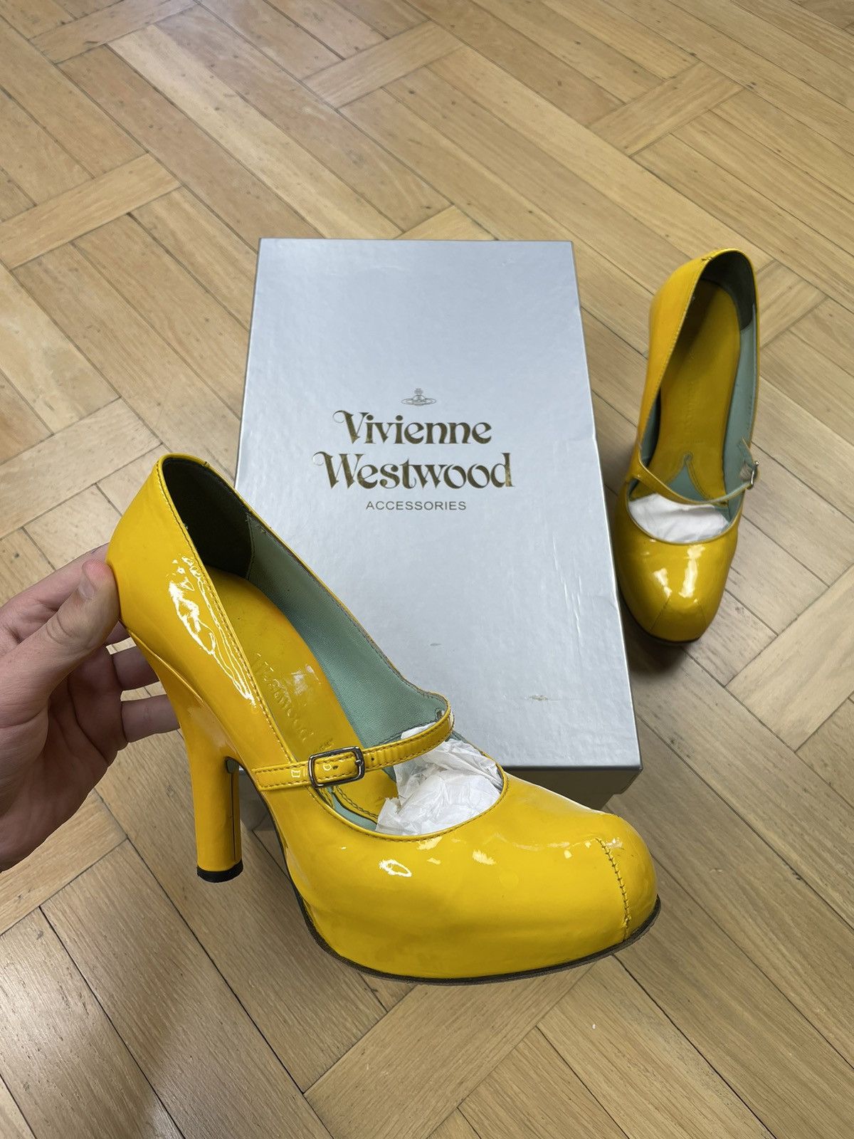 image of Vivienne Westwood Vintage Yellow Heel Shoes, Women's (Size 7)