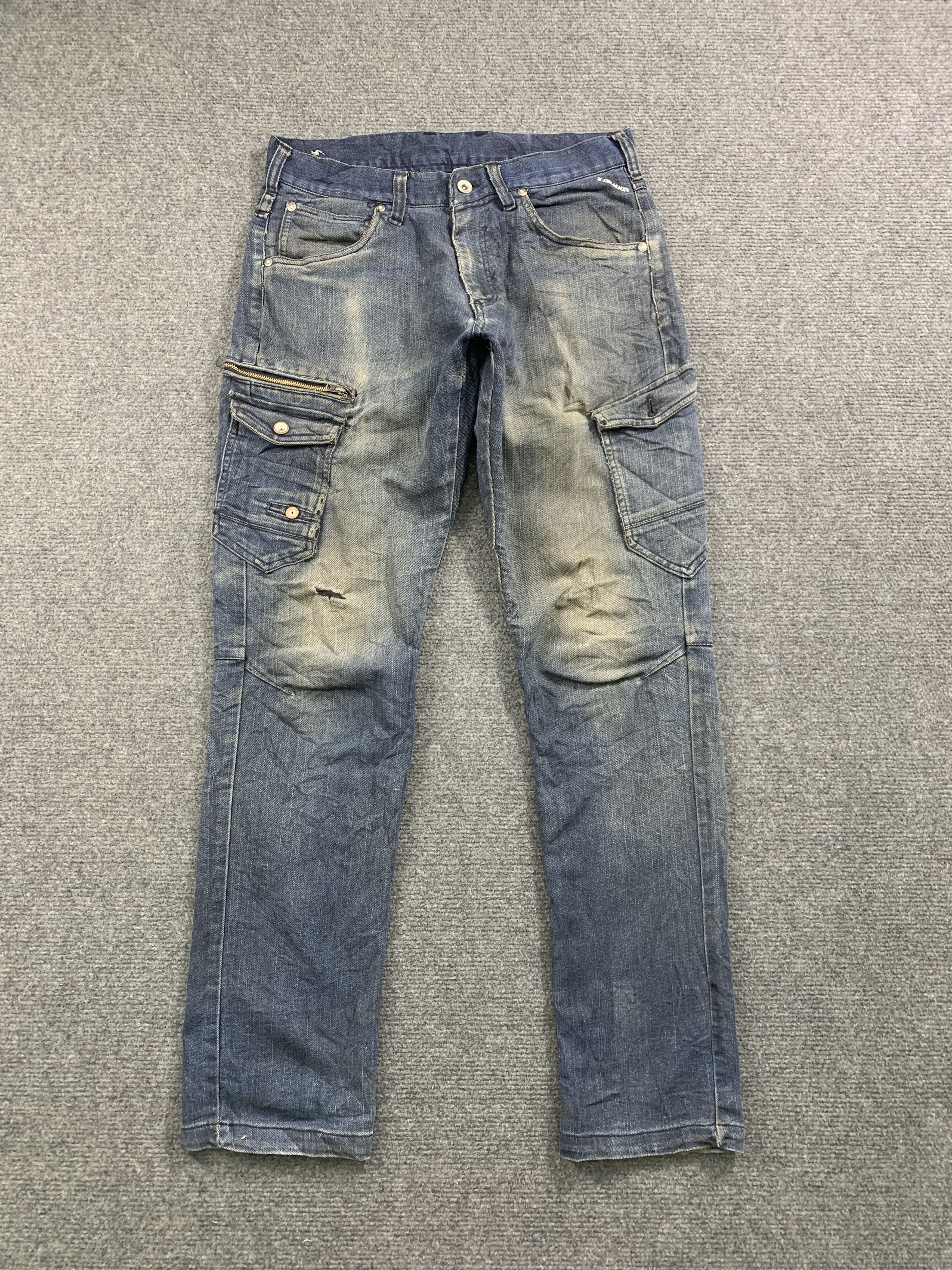 image of Vintage Multipocket Cargo Jeans in Blue Denim, Men's (Size 31)