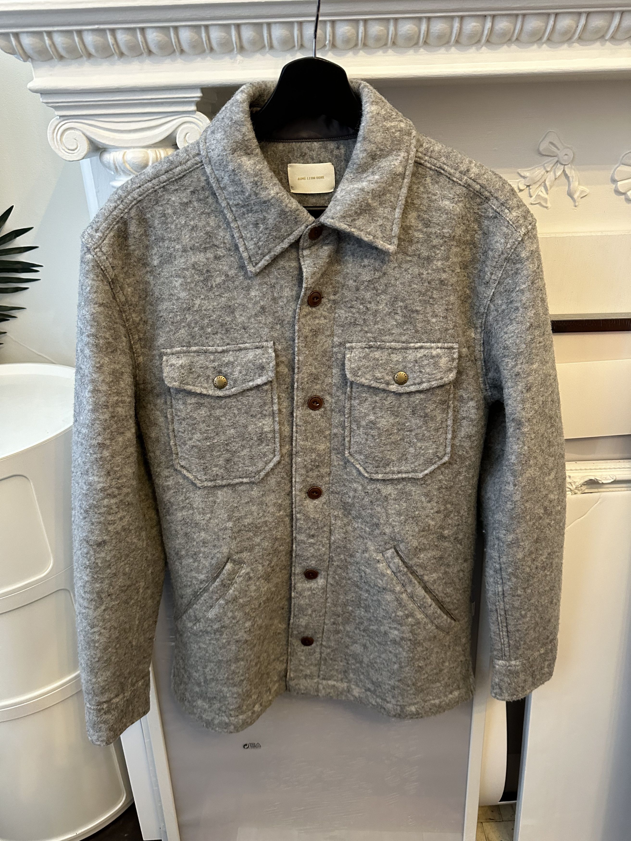 Aime Leon Dore Grey Wool Overshirt sz S Size US S / EU 44-46 / 1 - 3 Thumbnail