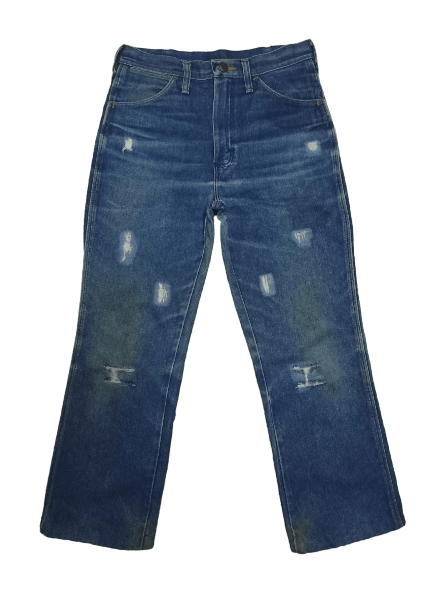 image of Made In USA x Wrangler Vintage Usa Wrangler Mud Wash Distressed Loose Jeans in Blue, Men's (Size 28
