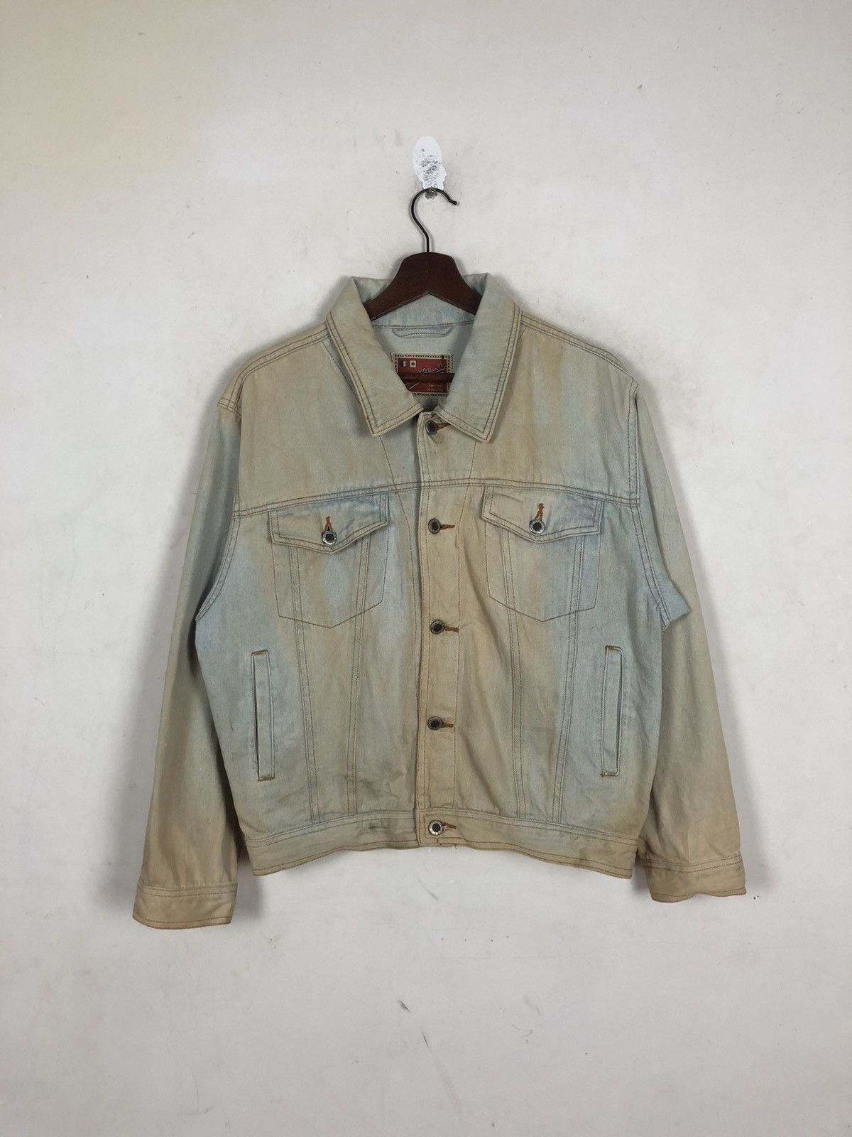 Japanese Brand Olive Blouch Denim Bleach Jacket Size US M / EU 48-50 / 2 - 2 Thumbnail