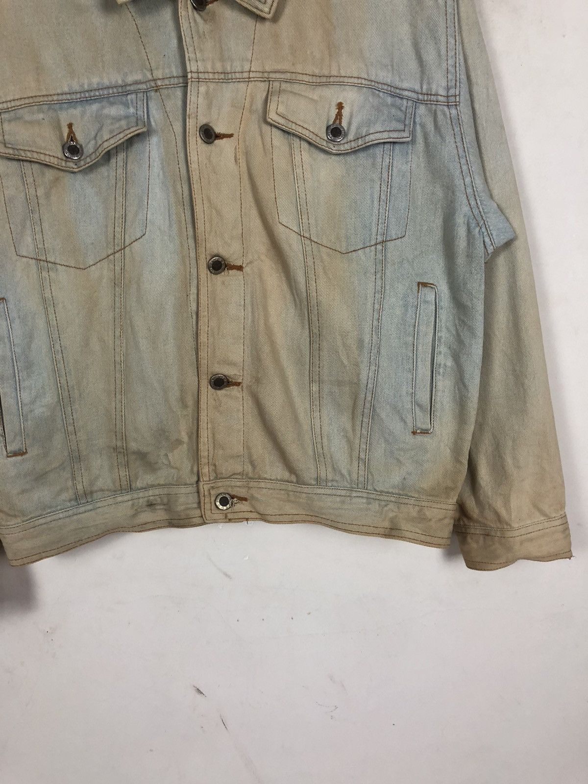 Japanese Brand Olive Blouch Denim Bleach Jacket Size US M / EU 48-50 / 2 - 6 Thumbnail
