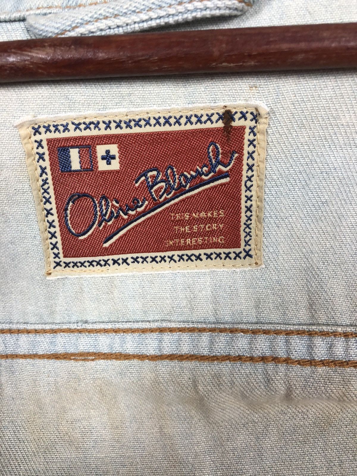 Japanese Brand Olive Blouch Denim Bleach Jacket Size US M / EU 48-50 / 2 - 9 Thumbnail