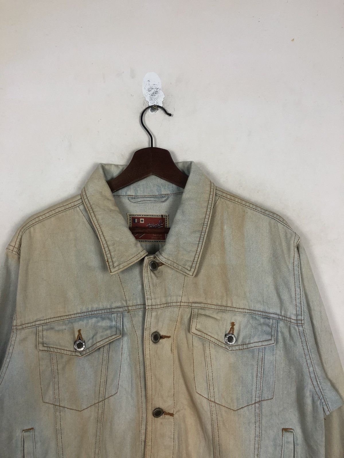 Japanese Brand Olive Blouch Denim Bleach Jacket Size US M / EU 48-50 / 2 - 3 Thumbnail