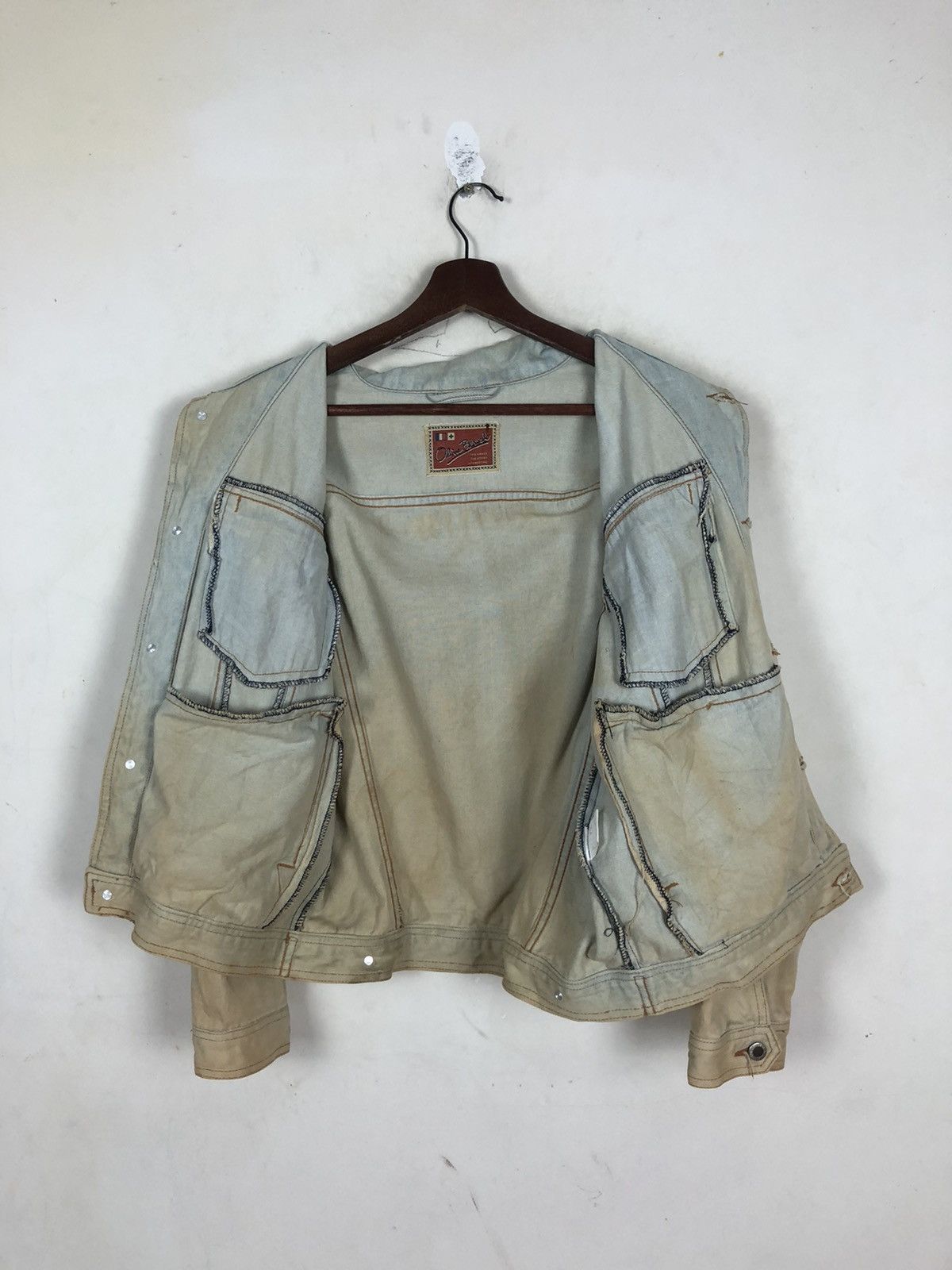 Japanese Brand Olive Blouch Denim Bleach Jacket Size US M / EU 48-50 / 2 - 8 Thumbnail
