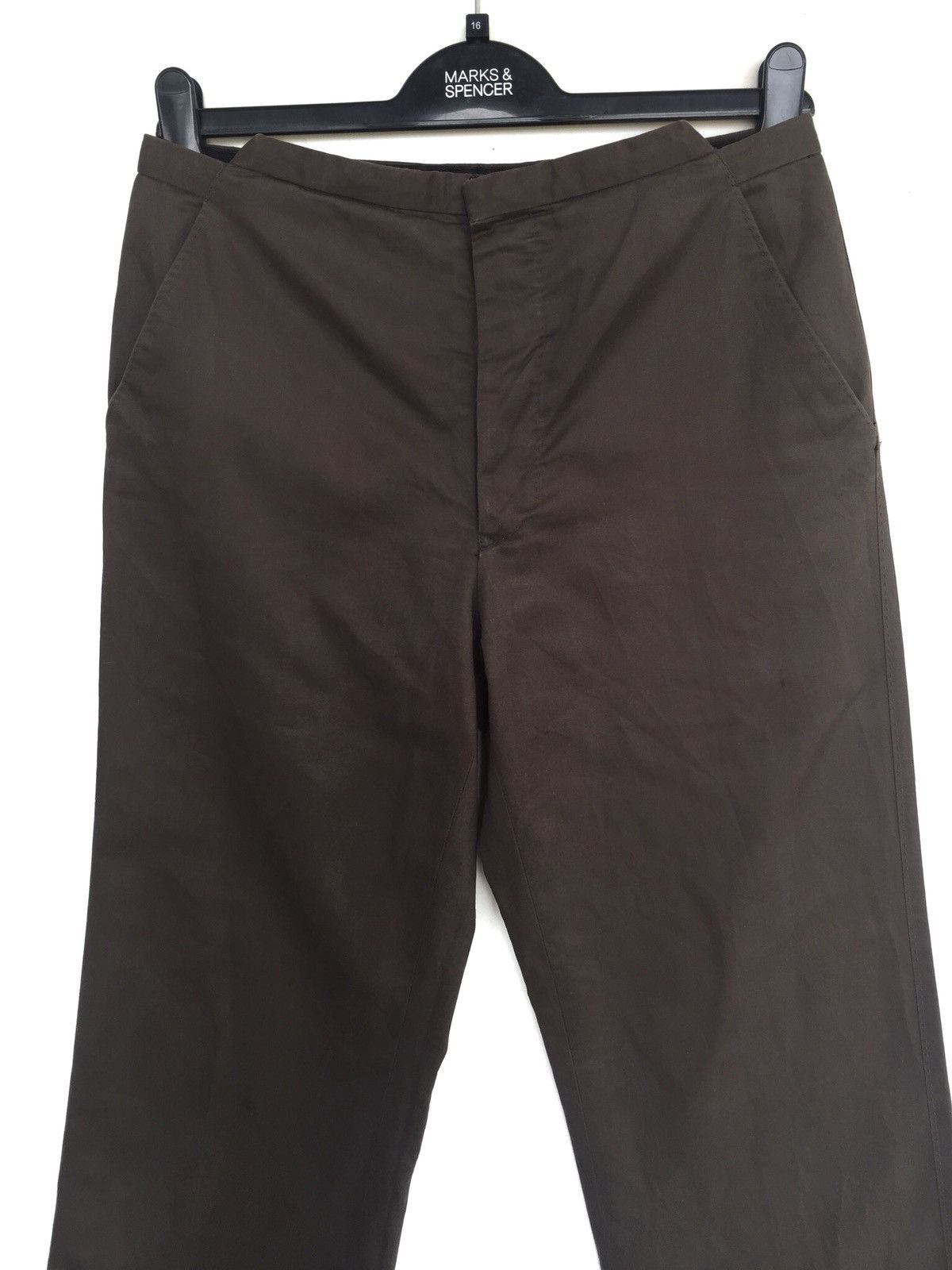 image of Carol Christian Poell Grailss07 Runway Unusual Waist Straight Cut Pants in Oak Brown (Size 29)