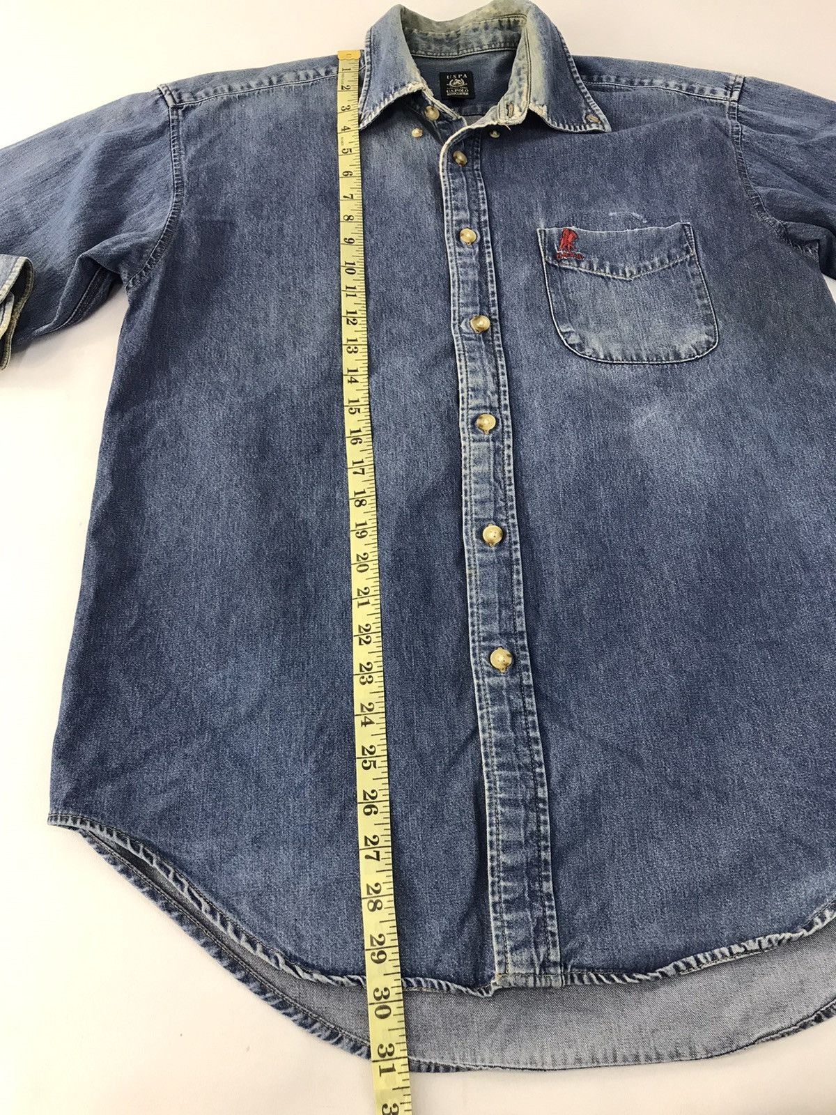 U.S. Polo Assn. × Vintage USPA US Polo Association Denim Jacket Trucker Single Pockets Size US L / EU 52-54 / 3 - 10 Thumbnail