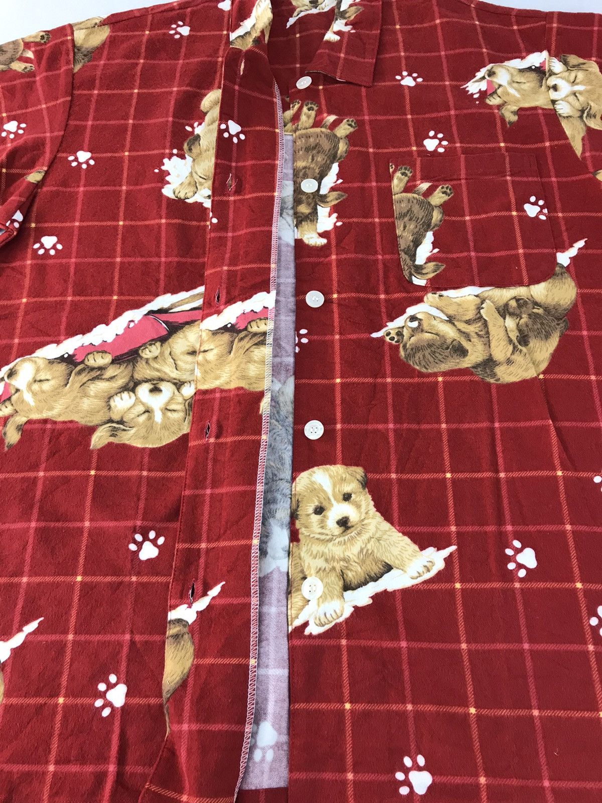 Japanese Brand Garçonne Button Down All Over Puppy Pug Logo Style Sleeper Size US XL / EU 56 / 4 - 5 Thumbnail