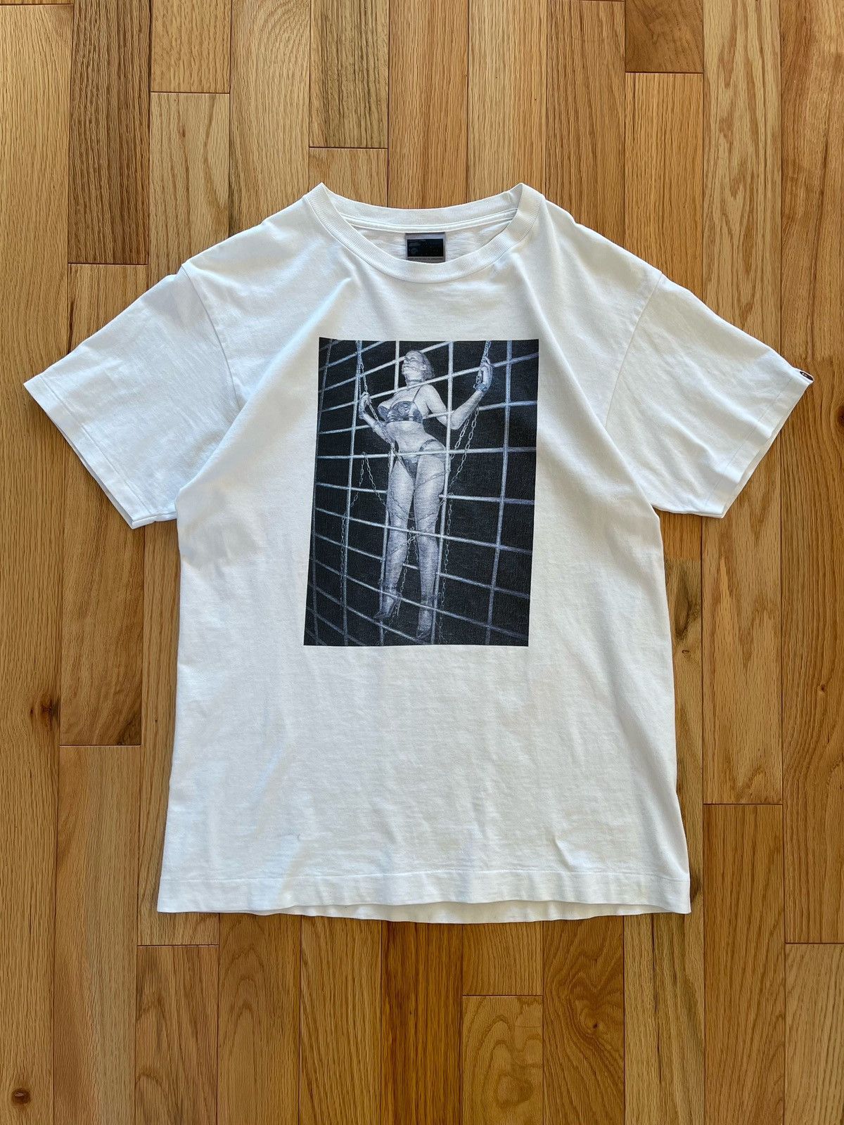 image of 2002 Bape X Hajime Sorayama Art Exhibition Graphic T-Shirt in White, Men's (Size XL)