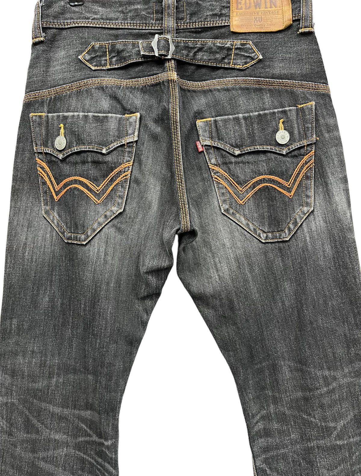 Japanese Brand 🔥Exclusive Vintage Distressed Buckle Back Flare Denim Jeans Size US 31 - 4 Thumbnail