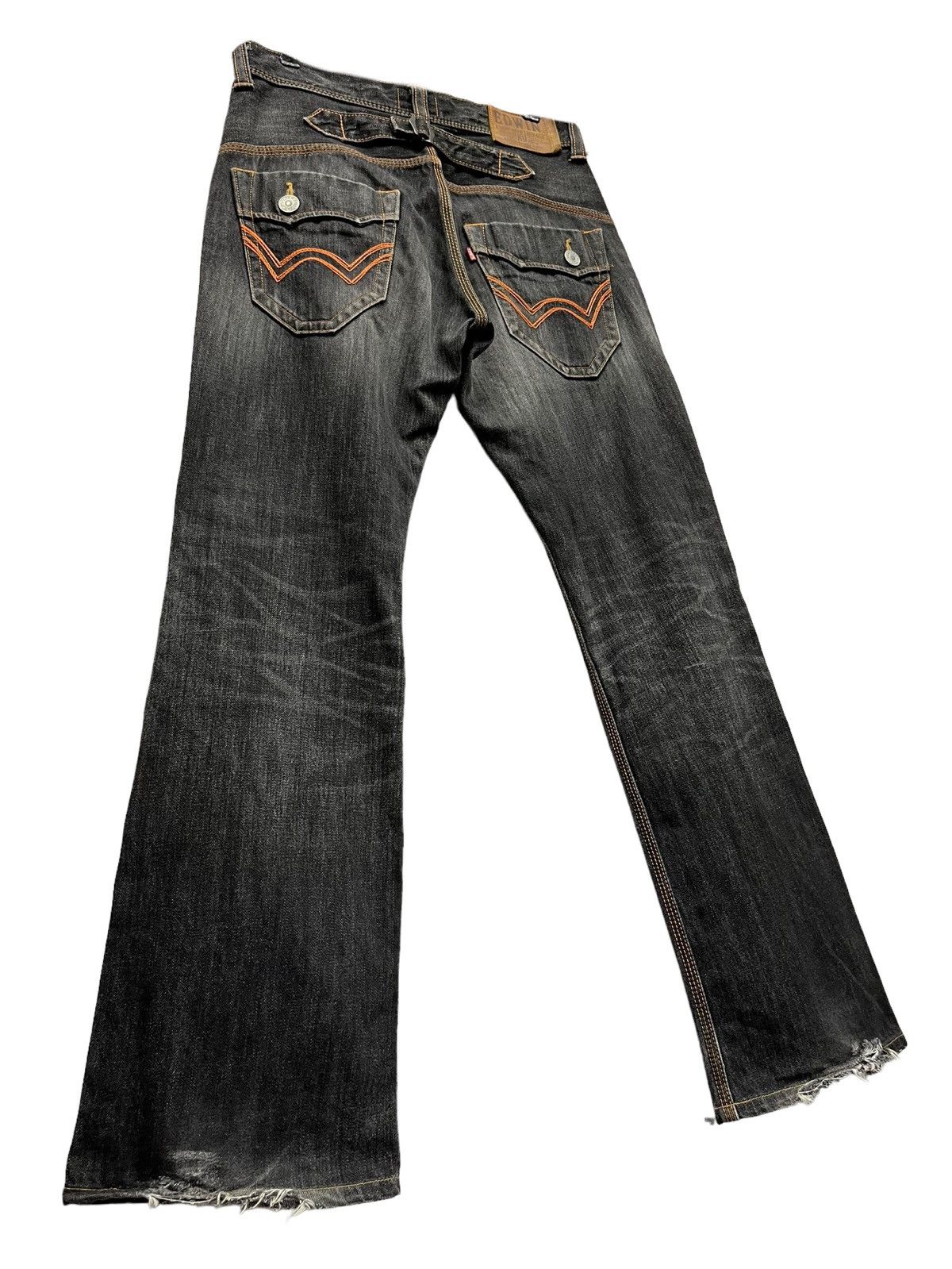 Japanese Brand 🔥Exclusive Vintage Distressed Buckle Back Flare Denim Jeans Size US 31 - 2 Thumbnail