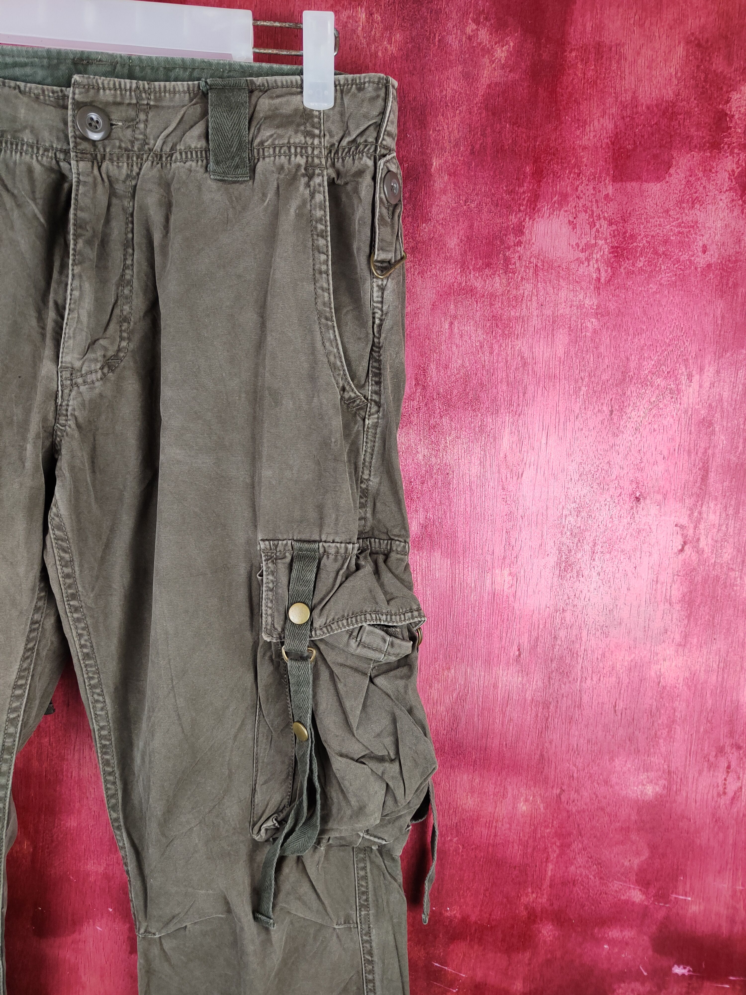 Japanese Brand Militia Dark Olive Multipocket Tactical Cargo Pants #S780DL Size US 30 / EU 46 - 5 Thumbnail