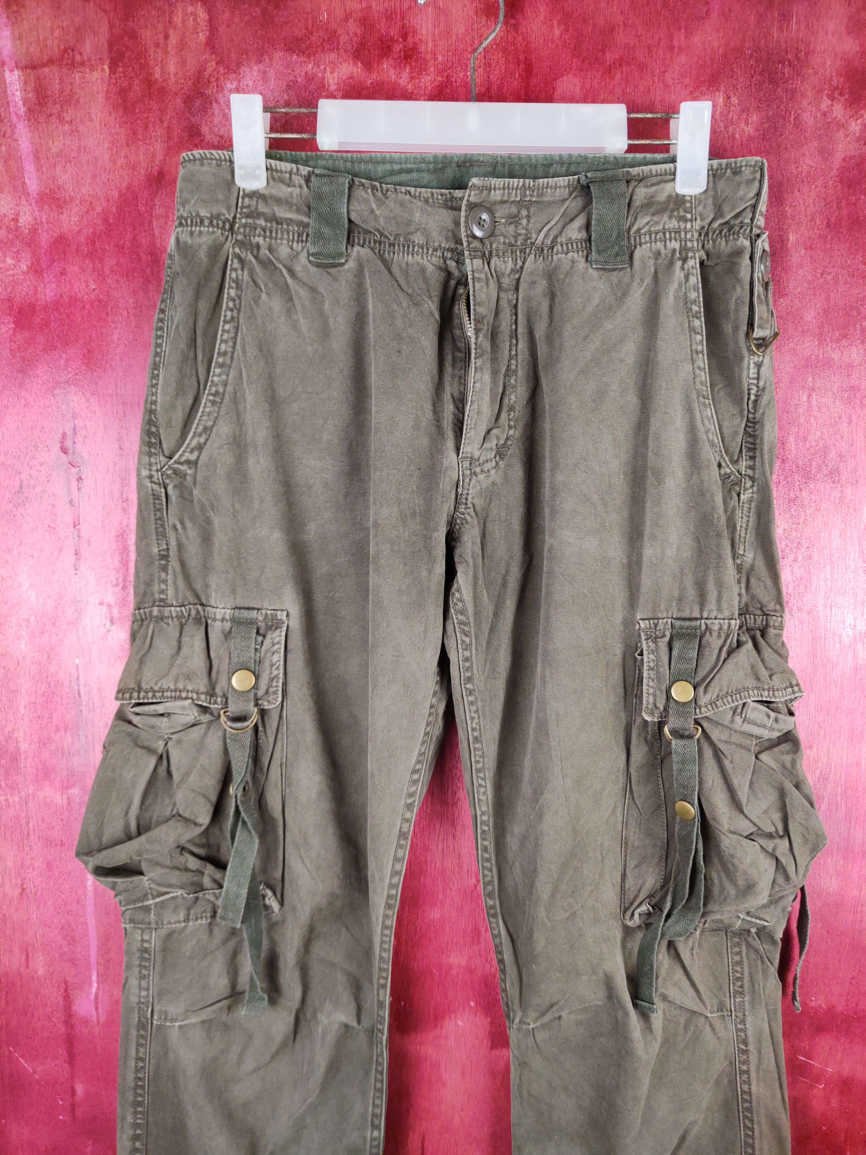 Japanese Brand Militia Dark Olive Multipocket Tactical Cargo Pants #S780DL Size US 30 / EU 46 - 2 Thumbnail