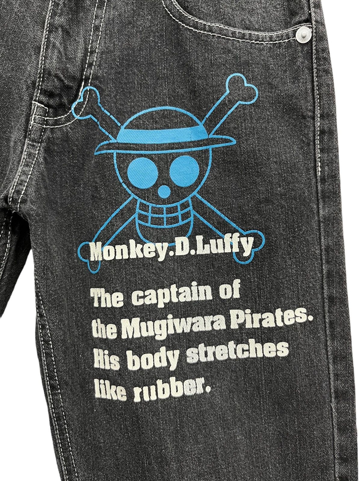 One Piece RARE🔥Vtg 90’s MONKEY D. LUFFY ONE PIECE ANIME Black Denim Size US 28 / EU 44 - 2 Thumbnail