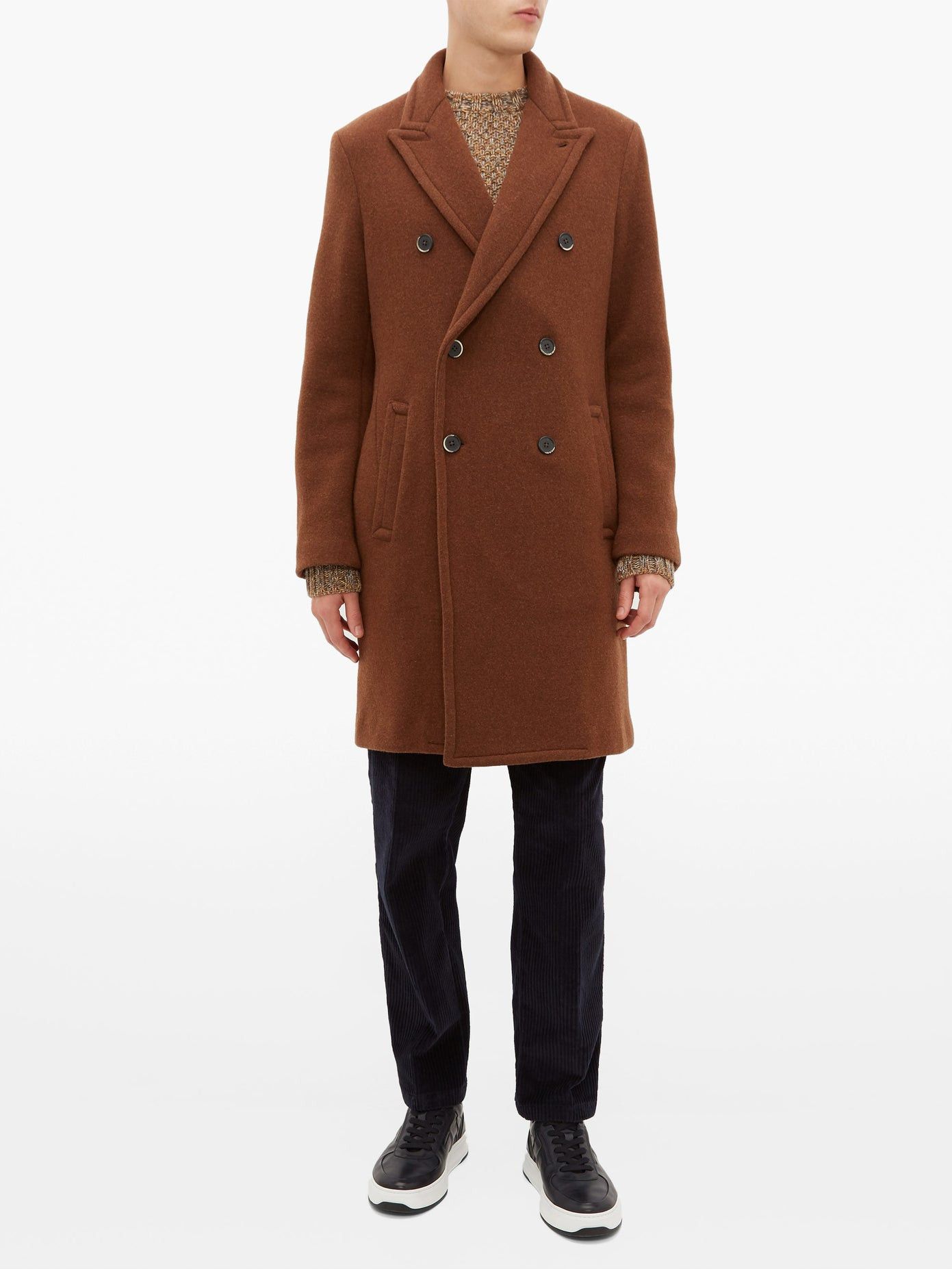 Barena Barena Petrone Double Breasted Overcoat - Camel Wool Size US L / EU 52-54 / 3 - 12 Thumbnail