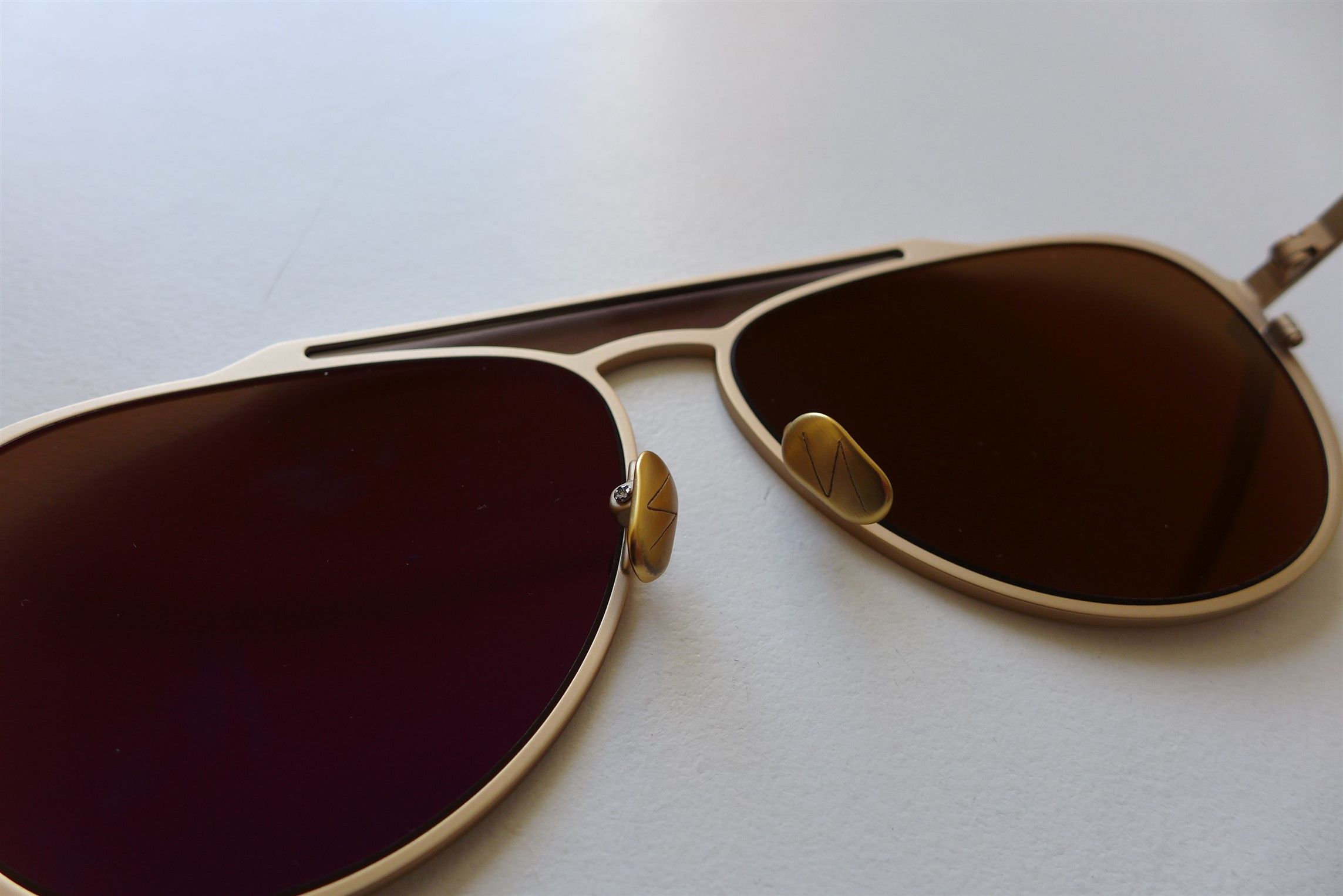 Yohji Yamamoto Yohji Yamamoto YY7039 Aviator Sunglasses -- Matte Gold Size ONE SIZE - 8 Thumbnail