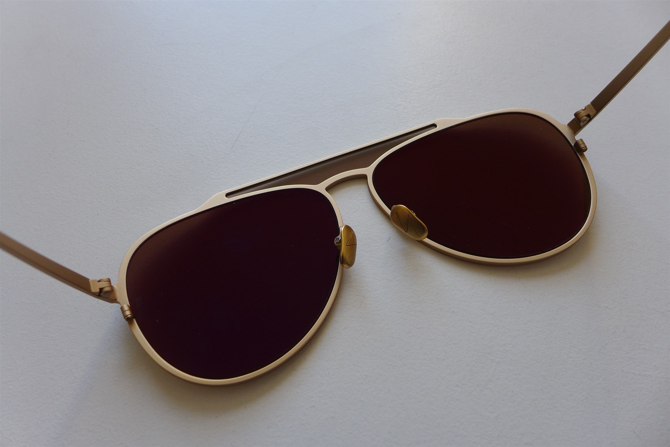 Yohji Yamamoto Yohji Yamamoto YY7039 Aviator Sunglasses -- Matte Gold Size ONE SIZE - 7 Thumbnail