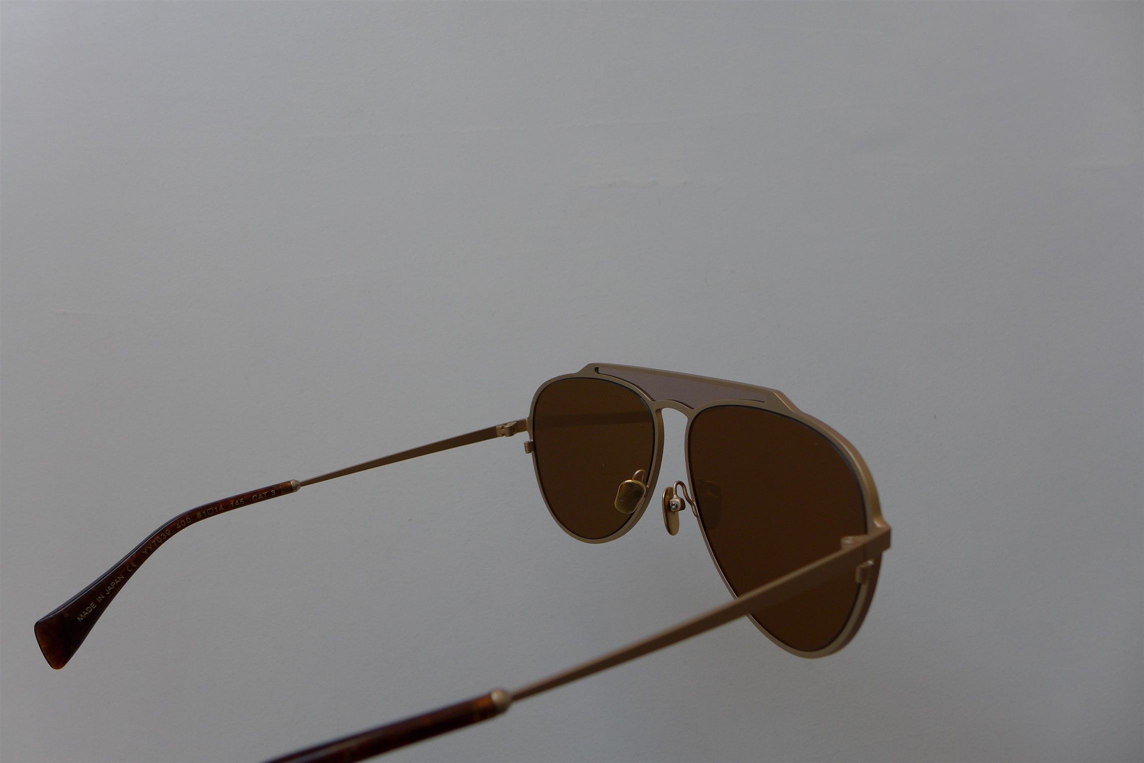 Yohji Yamamoto Yohji Yamamoto YY7039 Aviator Sunglasses -- Matte Gold Size ONE SIZE - 16 Thumbnail