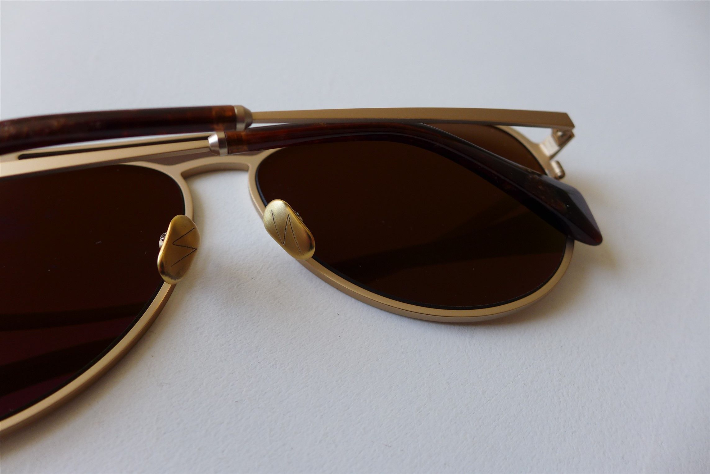 Yohji Yamamoto Yohji Yamamoto YY7039 Aviator Sunglasses -- Matte Gold Size ONE SIZE - 4 Thumbnail