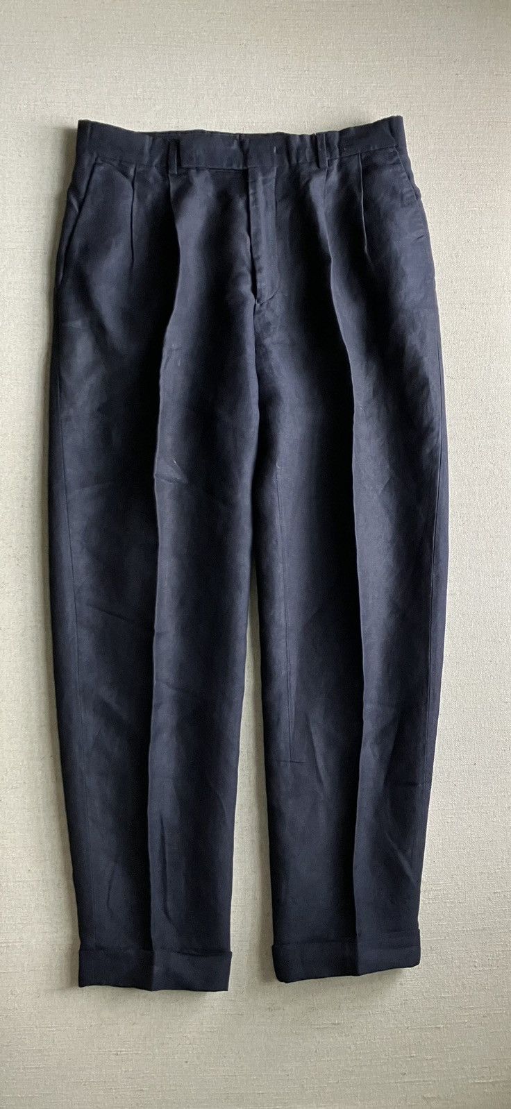 image of Pleated Trouser From Paul Smith Mainline Size 30Us in Navy, Men's