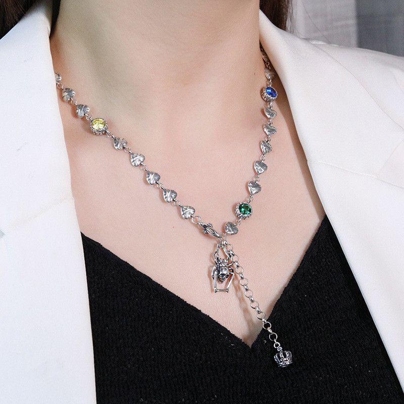 Jewelry Elegant Zircons Love Heart Necklace Size ONE SIZE - 1 Thumbnail