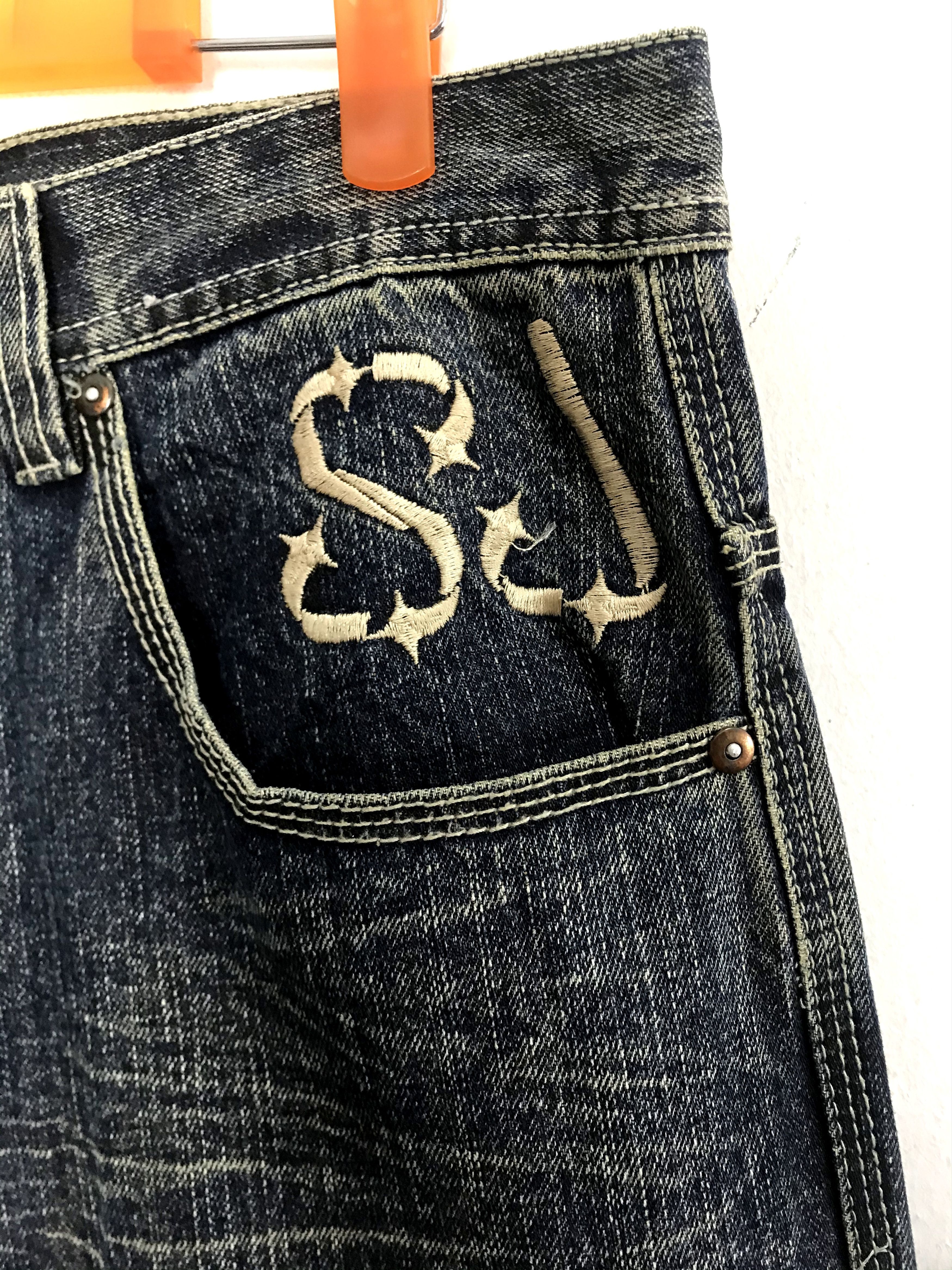 Designer × Sean John Vintage Sean John Embroidery Logo Denim Jeans Pants Size US 32 / EU 48 - 4 Thumbnail