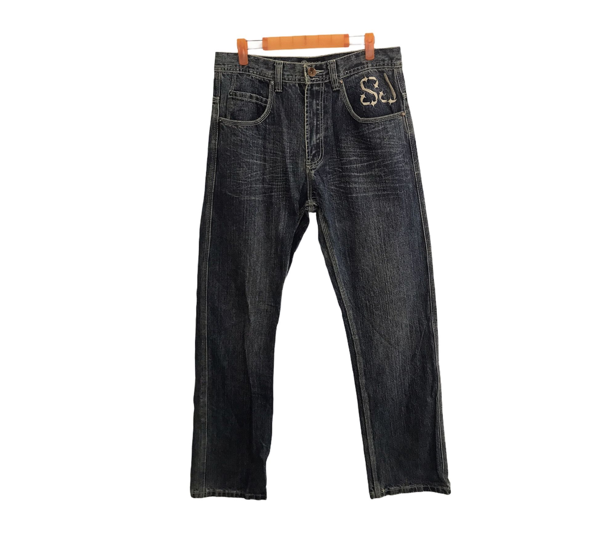 Designer × Sean John Vintage Sean John Embroidery Logo Denim Jeans Pants Size US 32 / EU 48 - 2 Thumbnail
