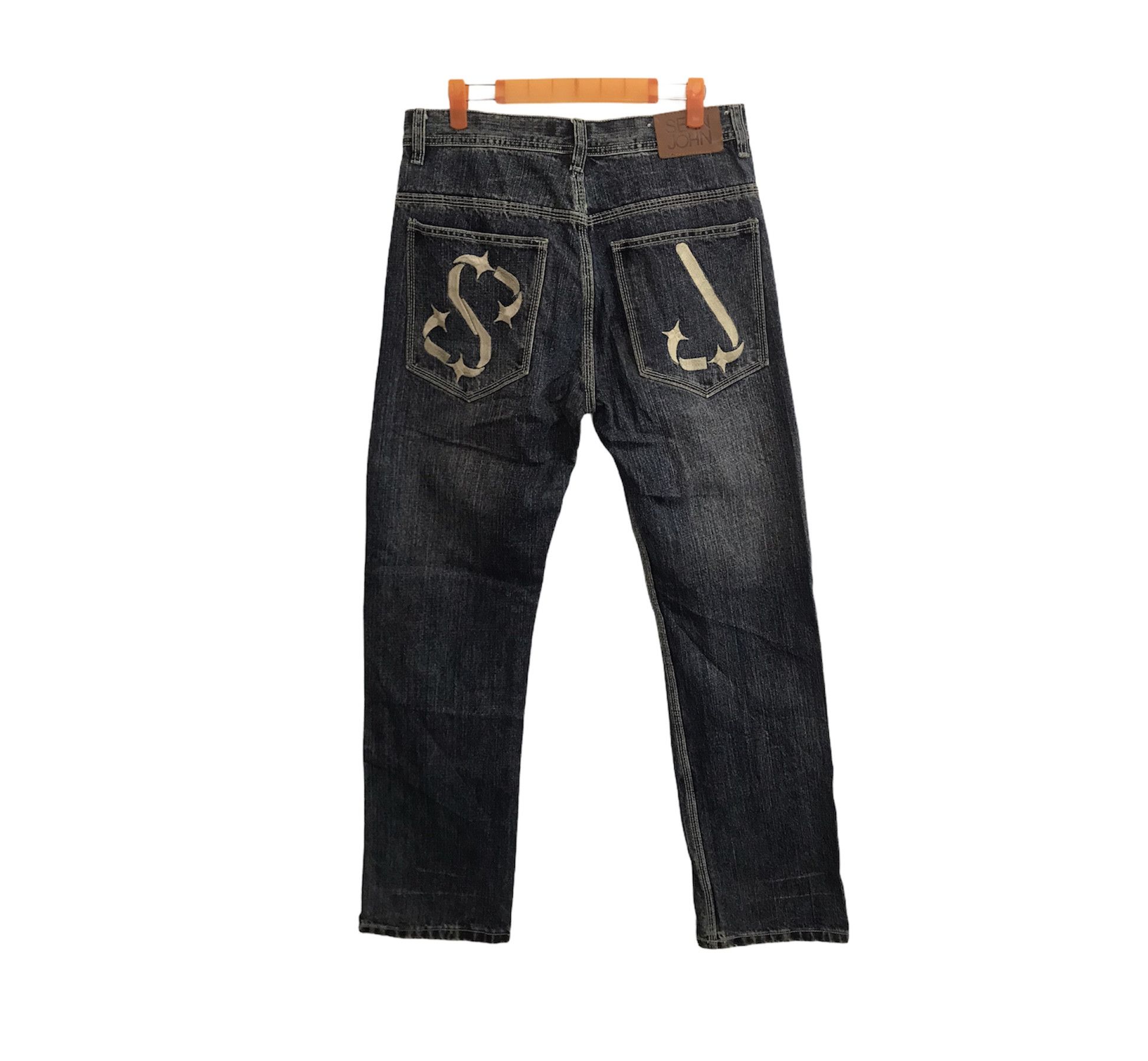 Designer × Sean John Vintage Sean John Embroidery Logo Denim Jeans Pants Size US 32 / EU 48 - 1 Thumbnail