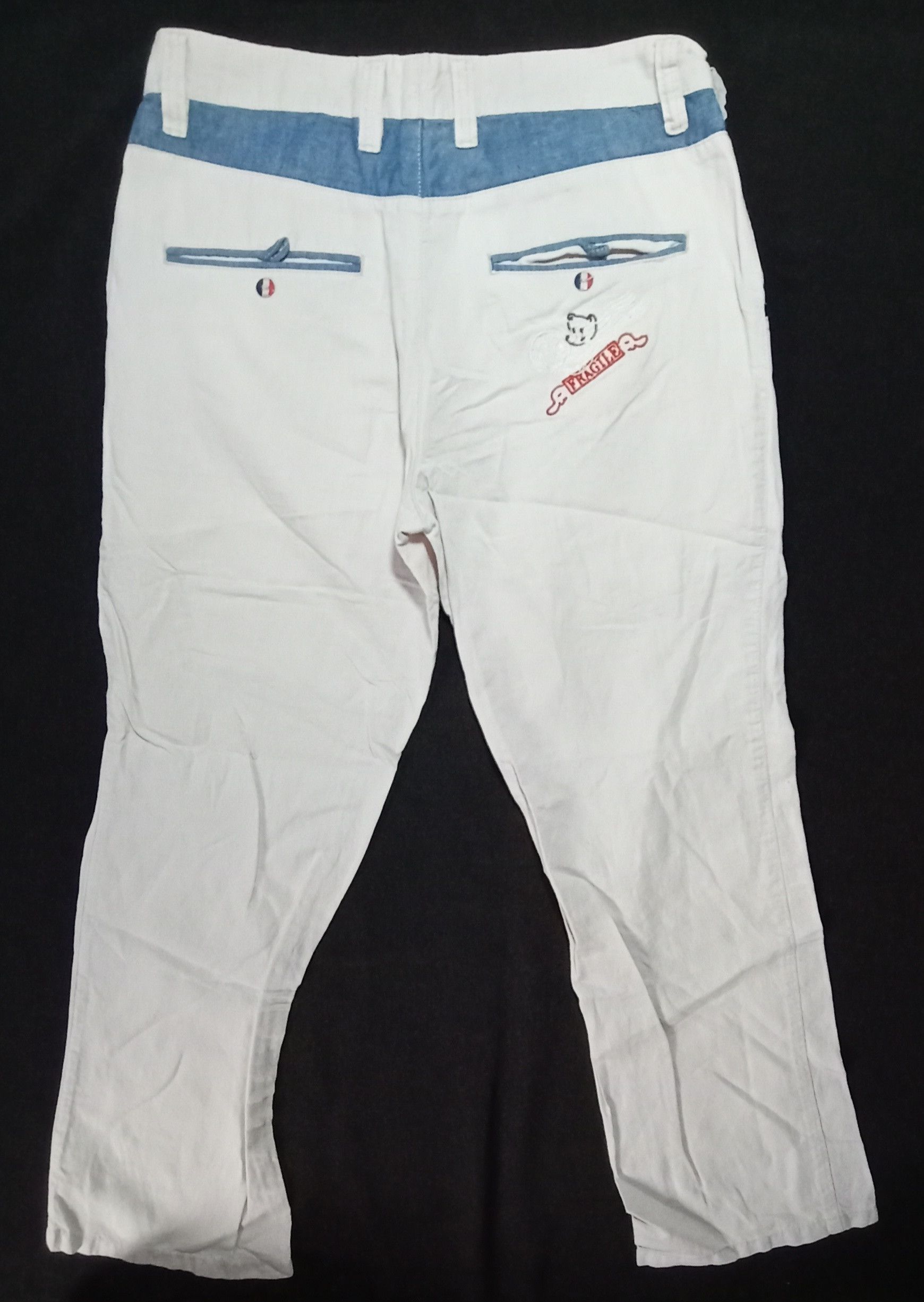 Designer Jean Charles de Castelbajac White Pants Size 29" - 2 Thumbnail