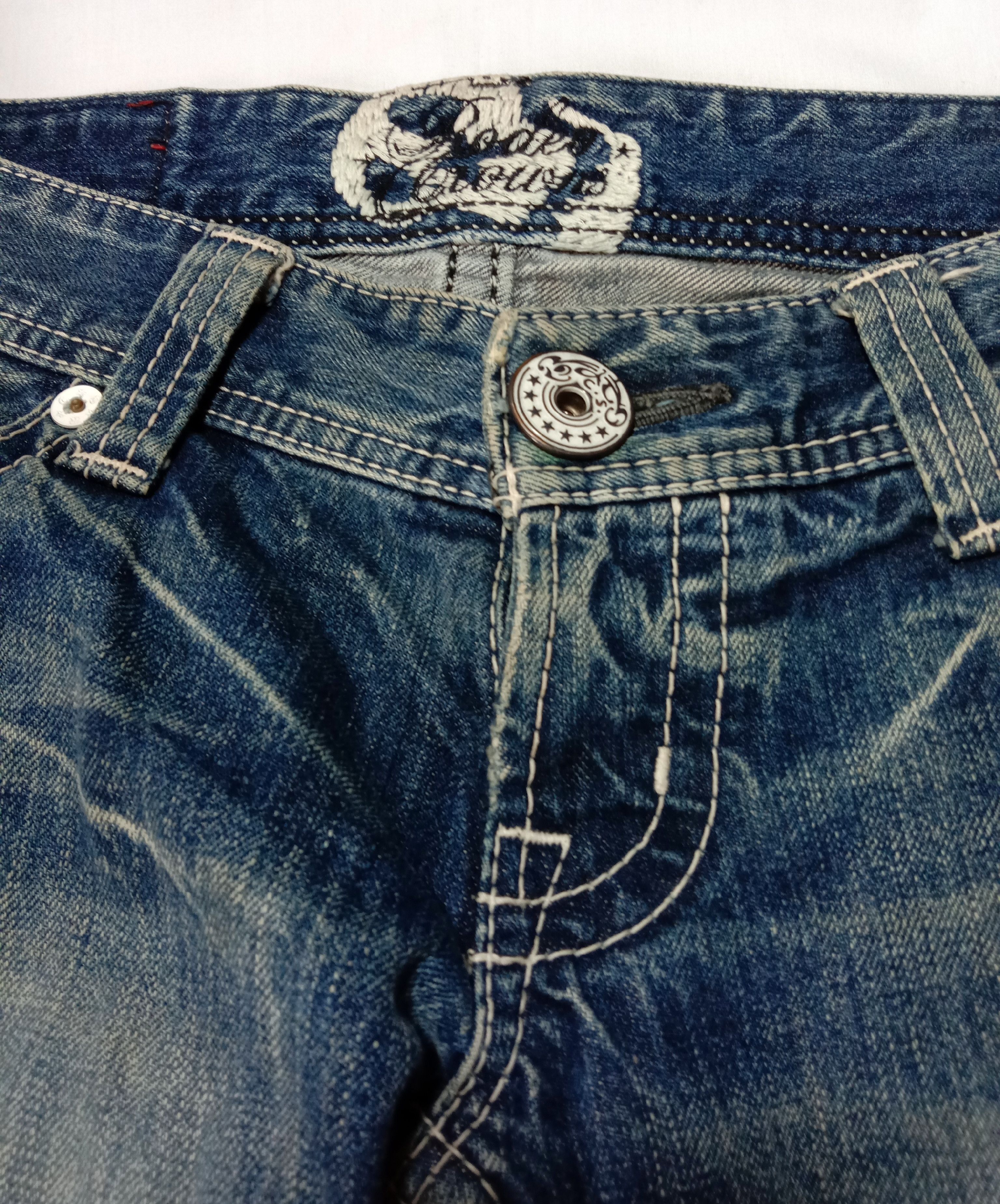 Japanese Brand Rodeo crowns blue denim jeans distressed bikers wear Size 32" / US 10 / IT 46 - 6 Thumbnail
