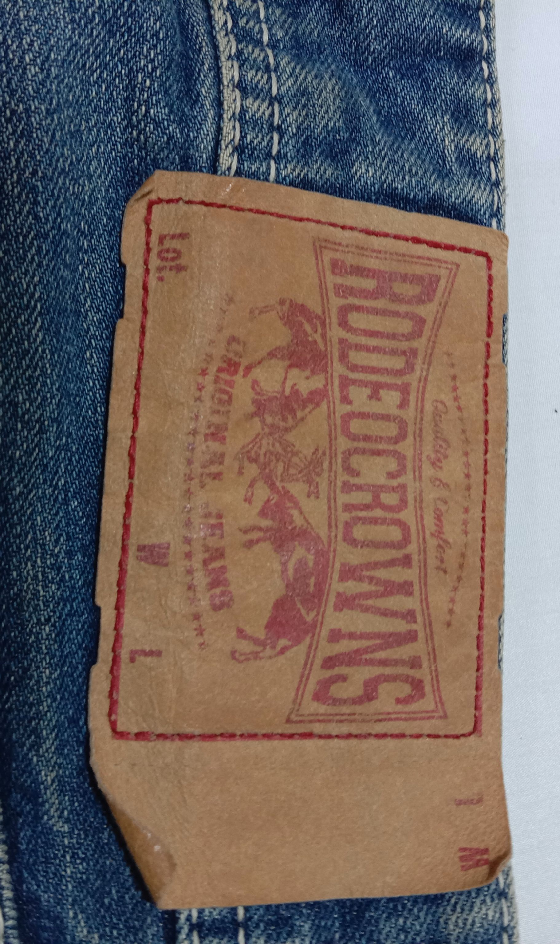 Japanese Brand Rodeo crowns blue denim jeans distressed bikers wear Size 32" / US 10 / IT 46 - 7 Thumbnail