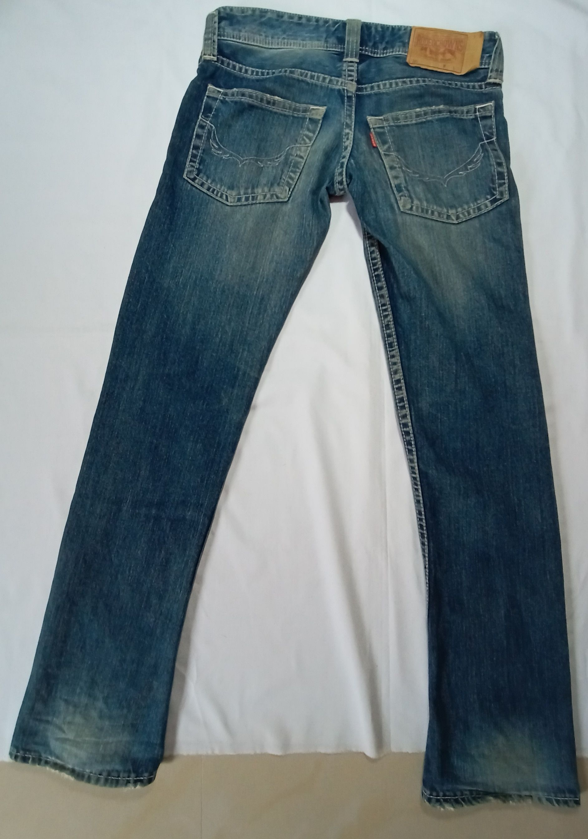 Japanese Brand Rodeo crowns blue denim jeans distressed bikers wear Size 32" / US 10 / IT 46 - 2 Thumbnail