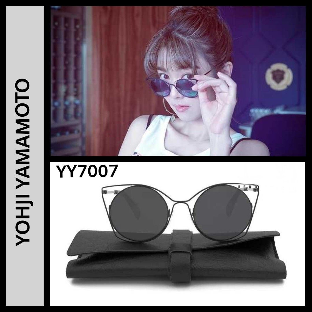 Yohji Yamamoto Yohji Yamamoto YY7007 Cat-Eye Sunglasses - Black Size ONE SIZE - 15 Thumbnail