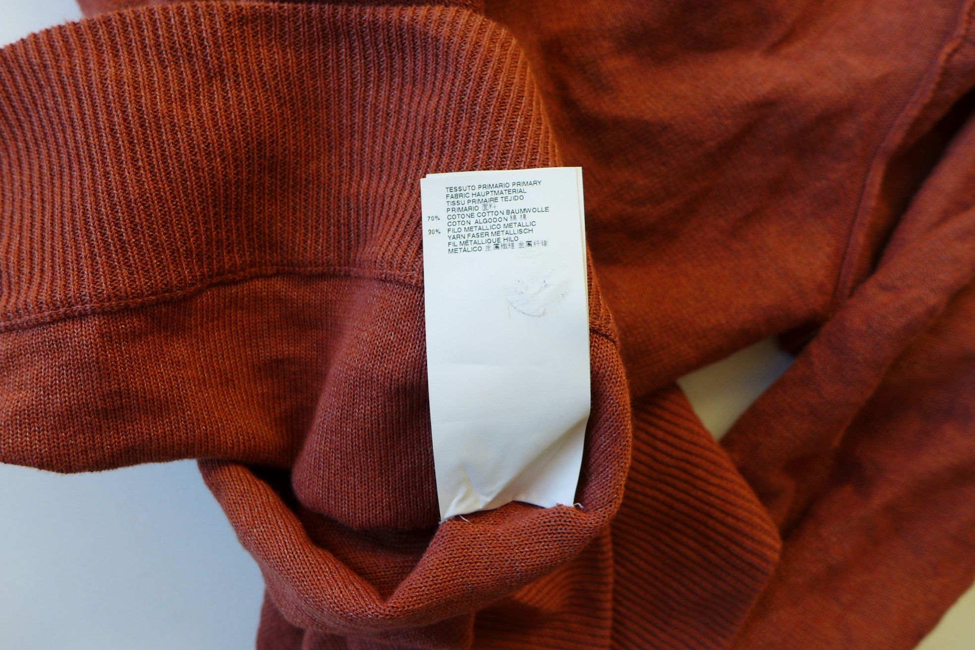 Maison Margiela Margiela SS16 Exposed Seam Metallic Sweater - Rust Size US M / EU 48-50 / 2 - 13 Thumbnail