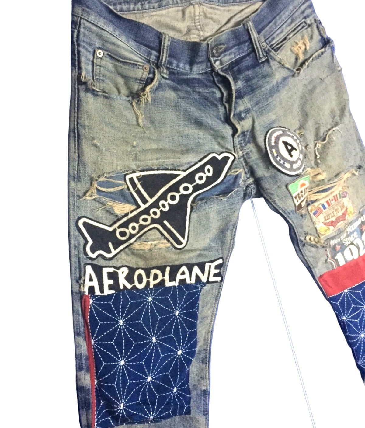 Japanese Brand Vintage Secret Jeans Distressed Ripped Denim👖Jeans Size US 34 / EU 50 - 3 Thumbnail