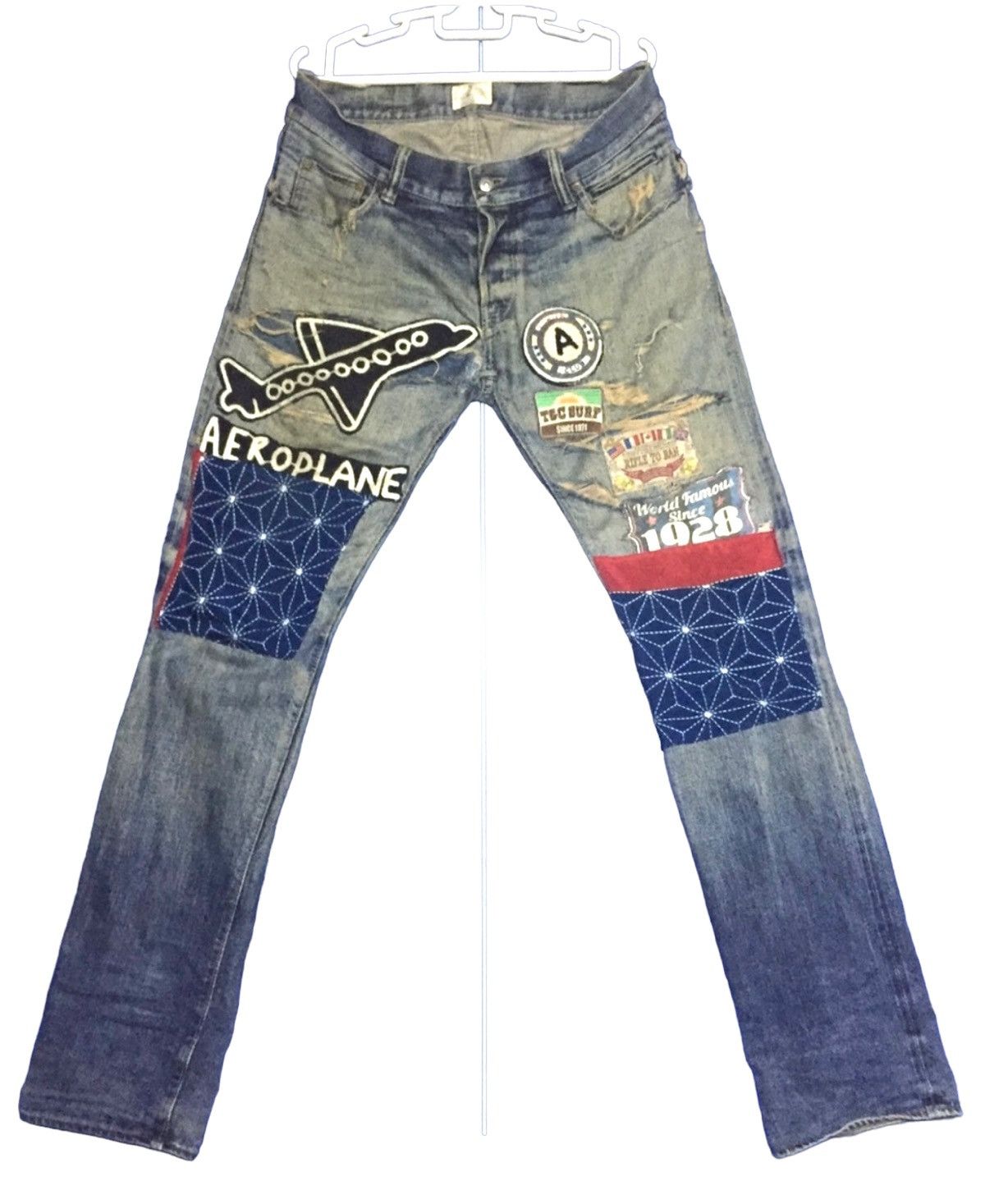 Japanese Brand Vintage Secret Jeans Distressed Ripped Denim👖Jeans Size US 34 / EU 50 - 1 Thumbnail