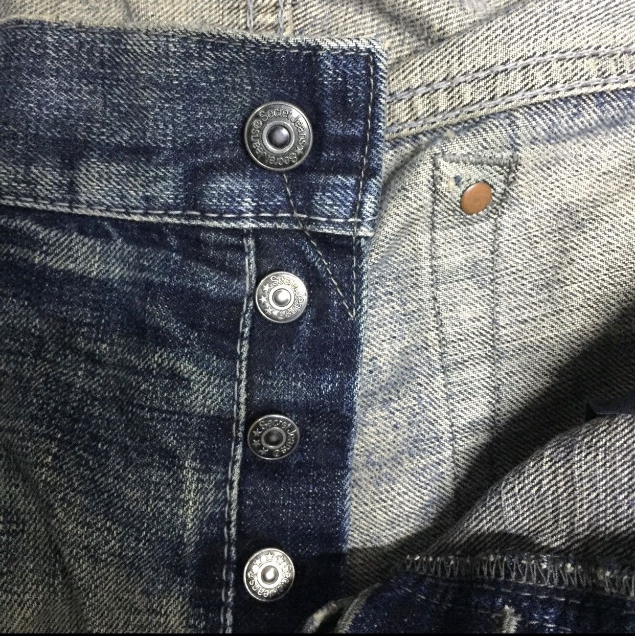 Japanese Brand Vintage Secret Jeans Distressed Ripped Denim👖Jeans Size US 34 / EU 50 - 7 Thumbnail