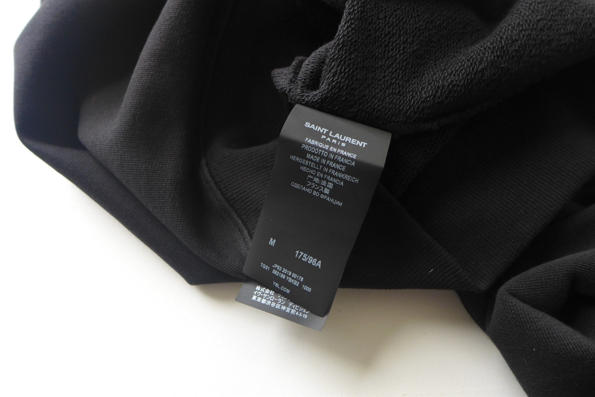 Saint Laurent Paris Saint Laurent FW19 Leather Panelled Black Sweatshirt Size US M / EU 48-50 / 2 - 9 Thumbnail