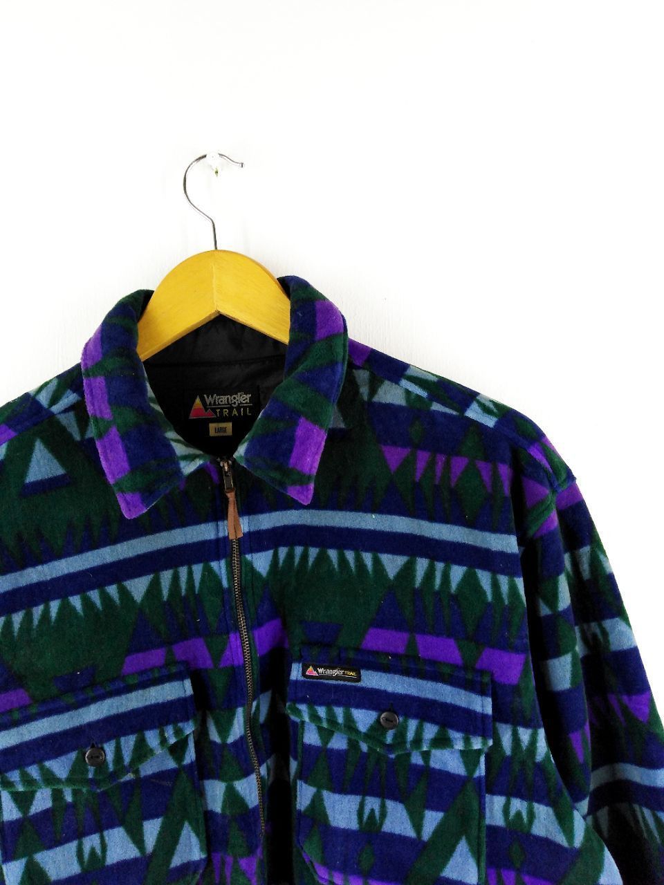 Vintage × Wrangler WOOL WRANGLER ZIP UP LONG SLEEVE SHIRT Size US L / EU 52-54 / 3 - 4 Thumbnail