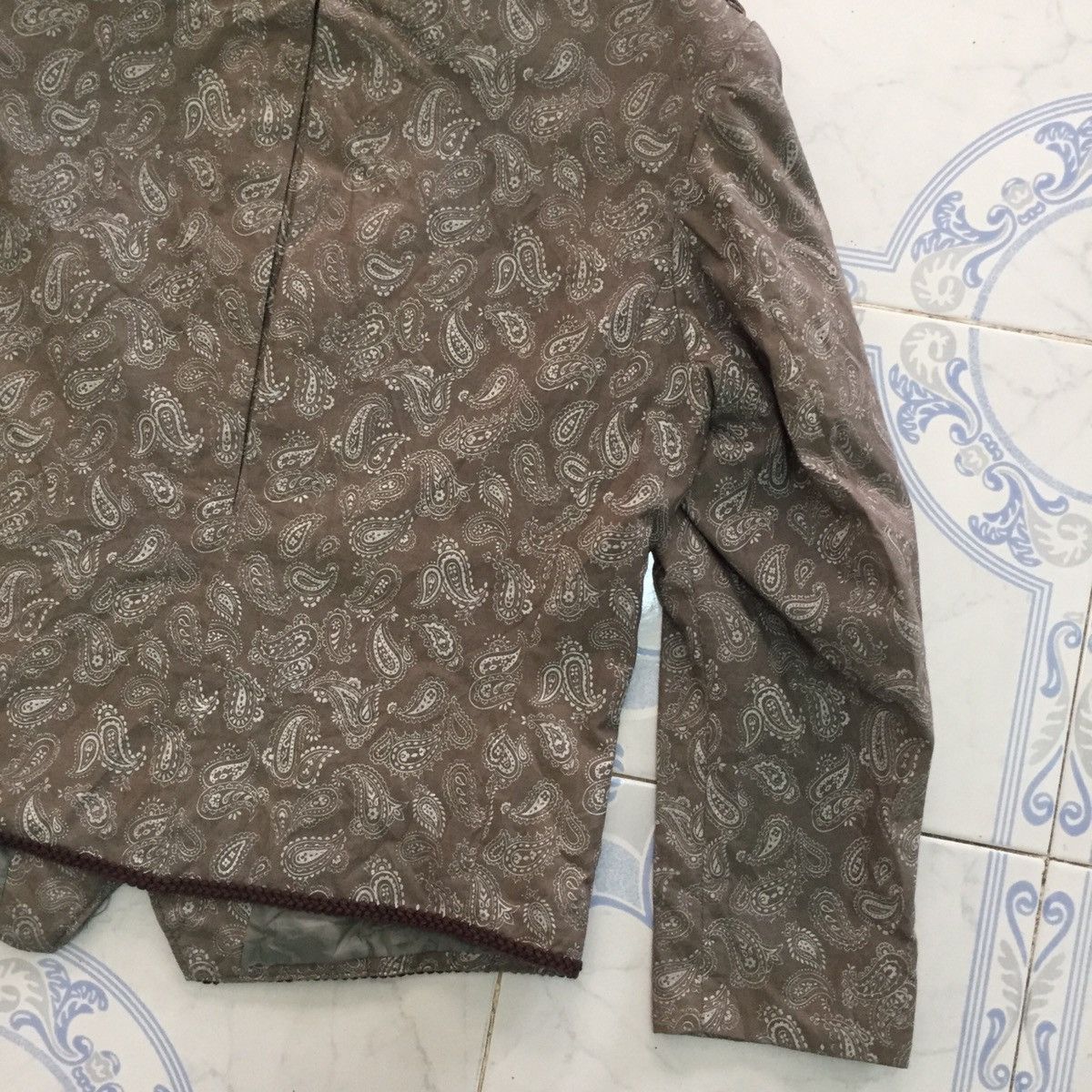 Japanese Brand Pad Shoulder Paisley Kerchief Bandana Style Zipper Jacket Size US M / EU 48-50 / 2 - 10 Thumbnail