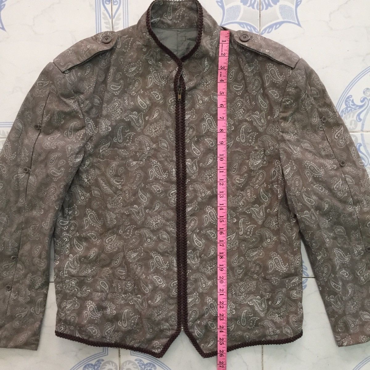 Japanese Brand Pad Shoulder Paisley Kerchief Bandana Style Zipper Jacket Size US M / EU 48-50 / 2 - 15 Thumbnail