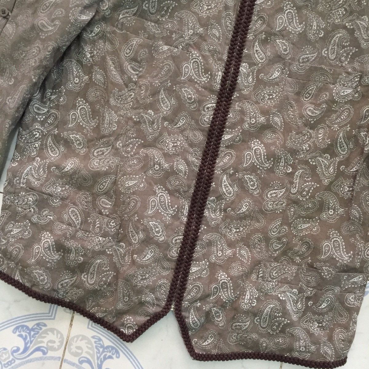 Japanese Brand Pad Shoulder Paisley Kerchief Bandana Style Zipper Jacket Size US M / EU 48-50 / 2 - 6 Thumbnail