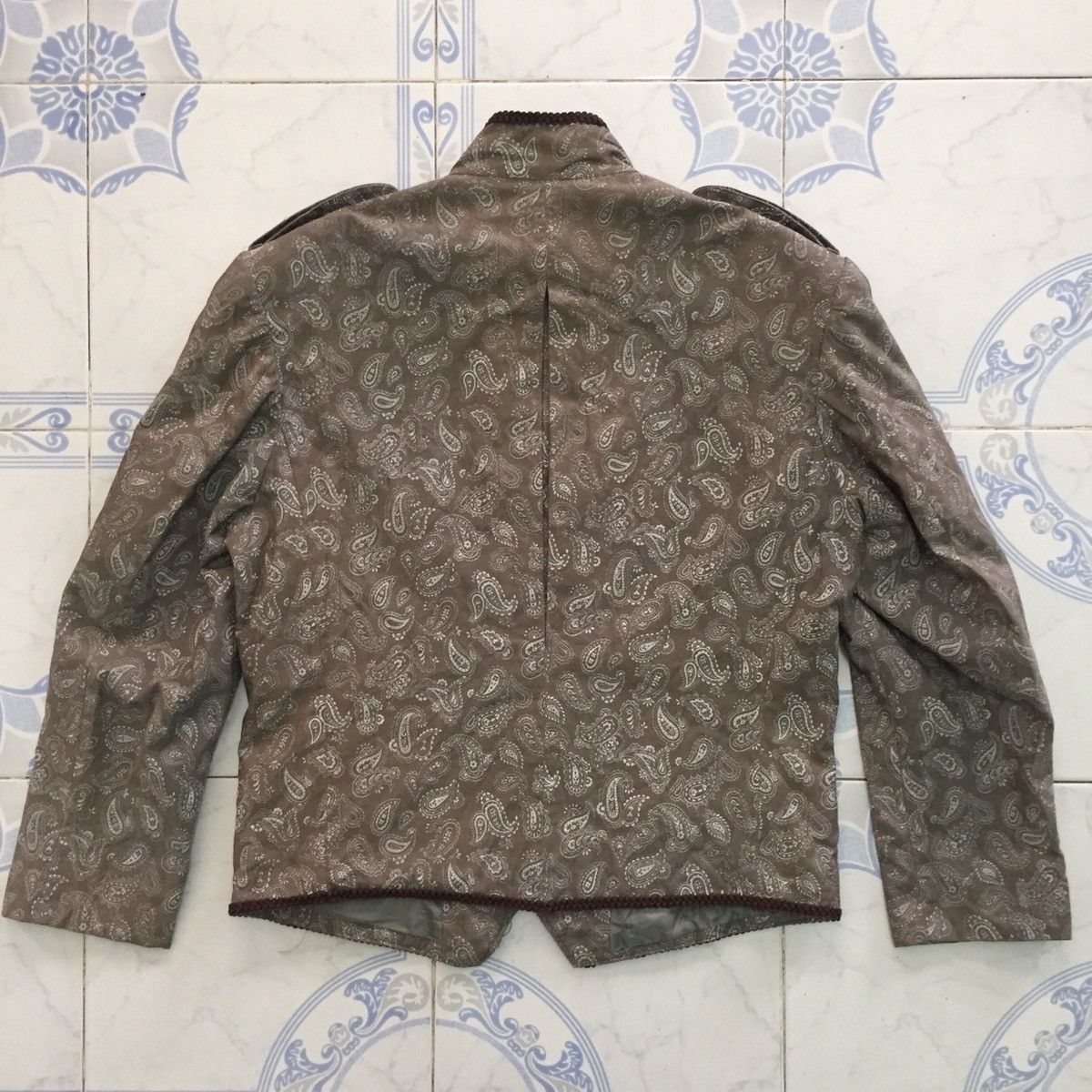 Japanese Brand Pad Shoulder Paisley Kerchief Bandana Style Zipper Jacket Size US M / EU 48-50 / 2 - 9 Thumbnail