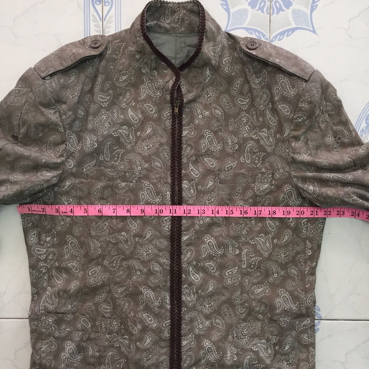 Japanese Brand Pad Shoulder Paisley Kerchief Bandana Style Zipper Jacket Size US M / EU 48-50 / 2 - 14 Thumbnail