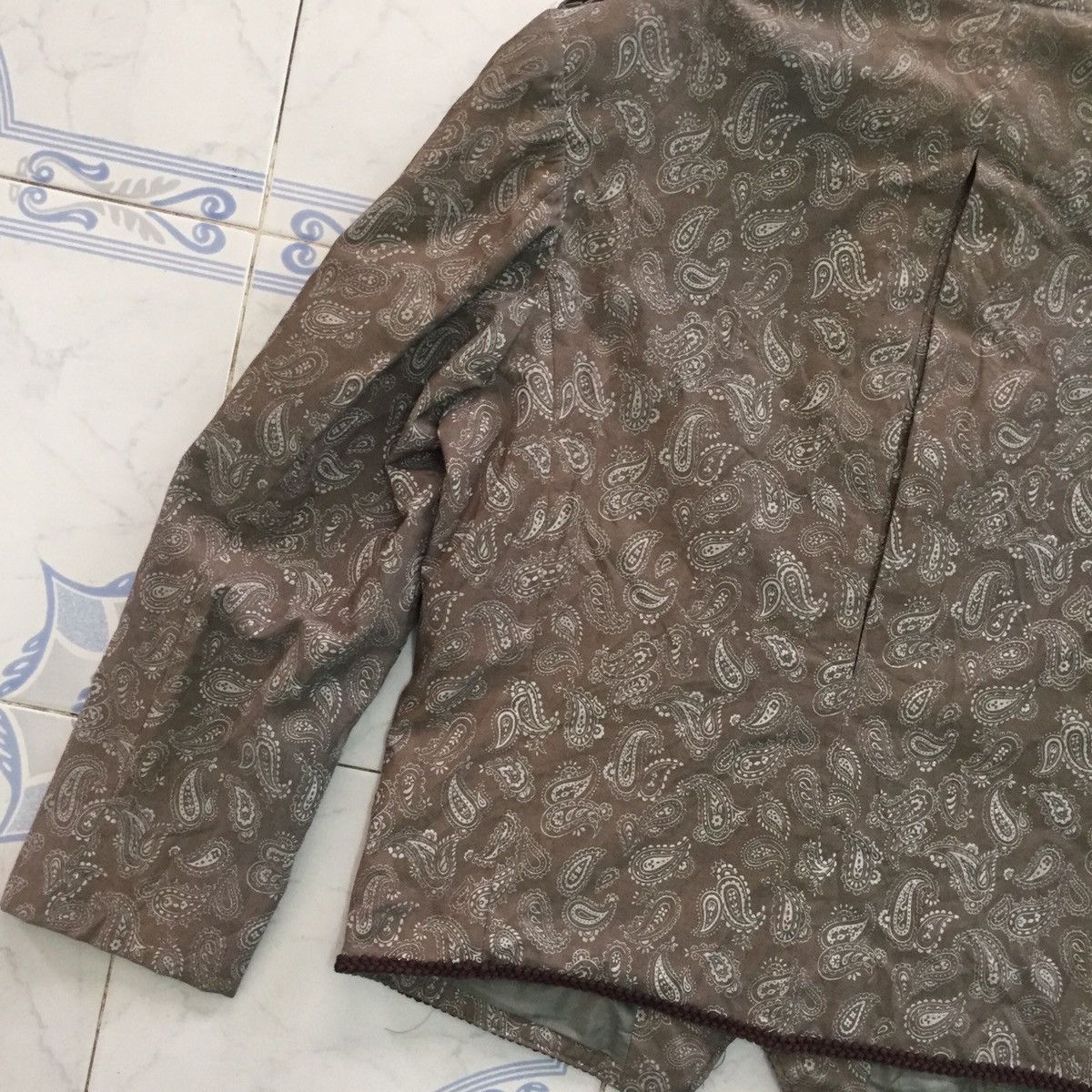 Japanese Brand Pad Shoulder Paisley Kerchief Bandana Style Zipper Jacket Size US M / EU 48-50 / 2 - 11 Thumbnail