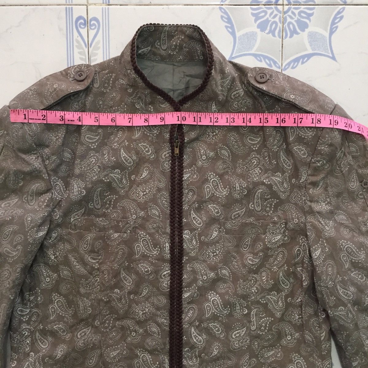 Japanese Brand Pad Shoulder Paisley Kerchief Bandana Style Zipper Jacket Size US M / EU 48-50 / 2 - 17 Thumbnail
