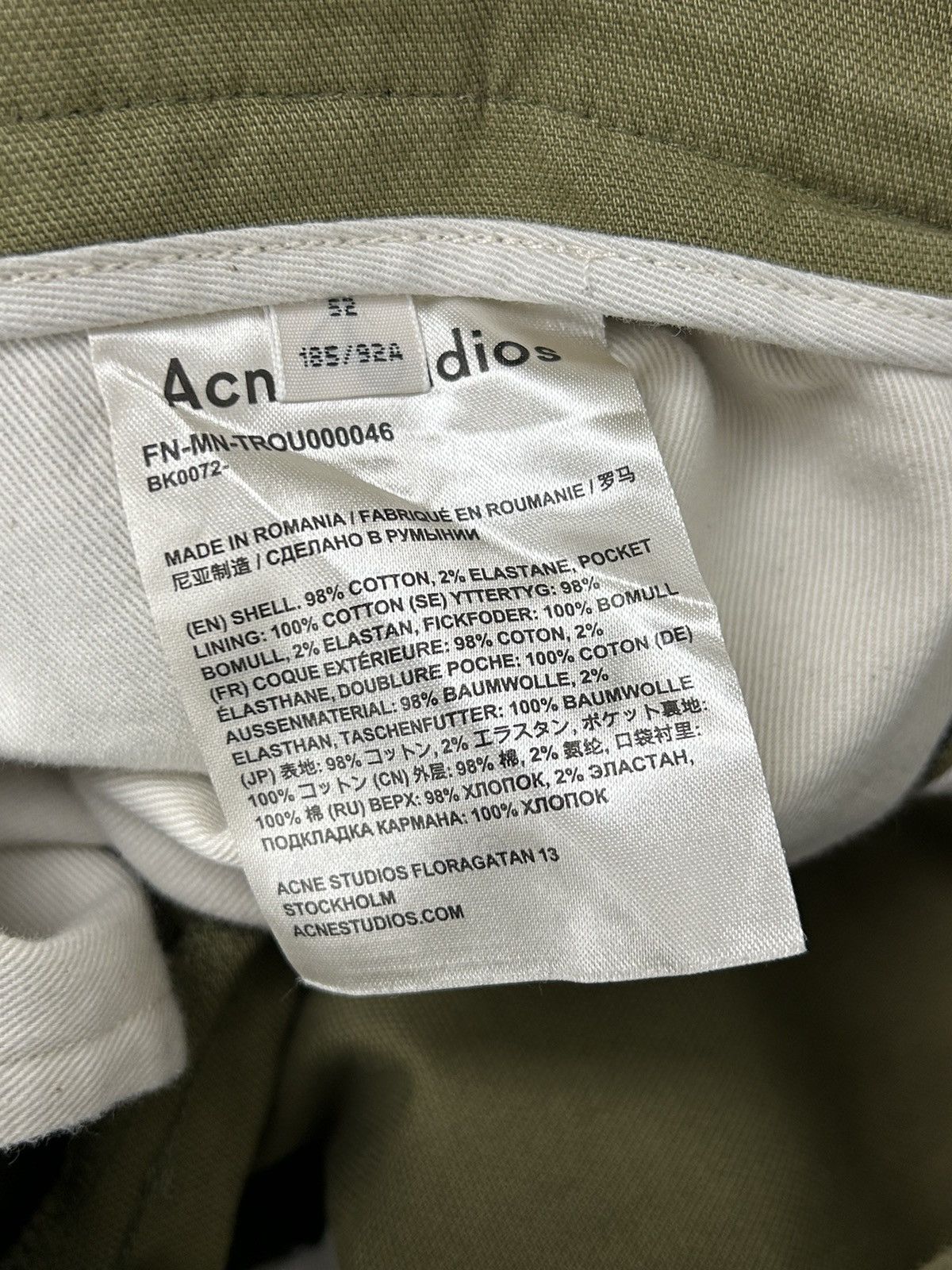 Acne Studios Acne Studios FN-MN-TROU000046 Cropped Pants Breeches Green Size US 36 / EU 52 - 7 Thumbnail